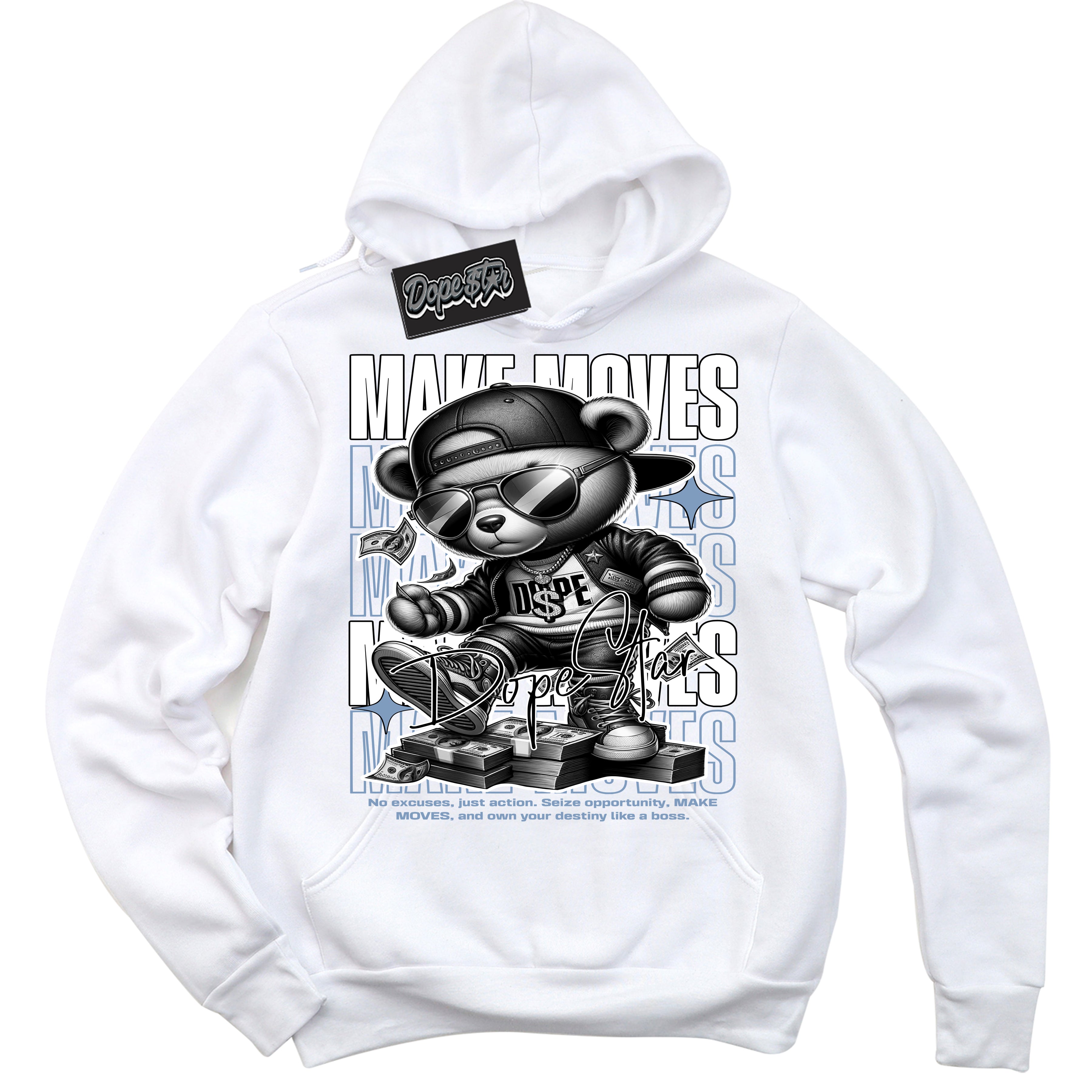 Cool White Hoodie with “ Makin Moves ”  design that Perfectly Matches Reverse Oreo 6s Sneakers.