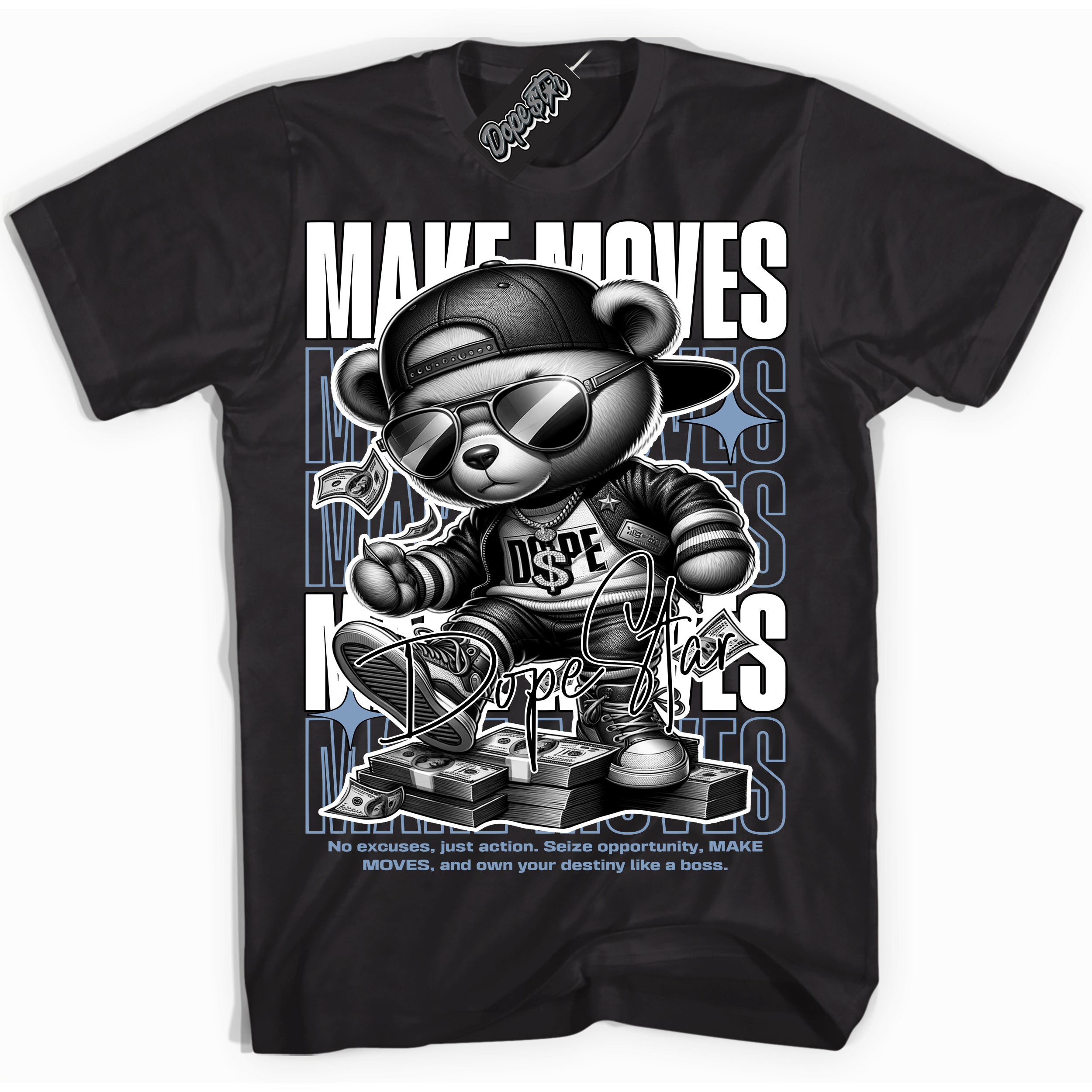 Cool Black Shirt with “ Makin Moves” design that perfectly matches Reverse Oreo 6s Sneakers.