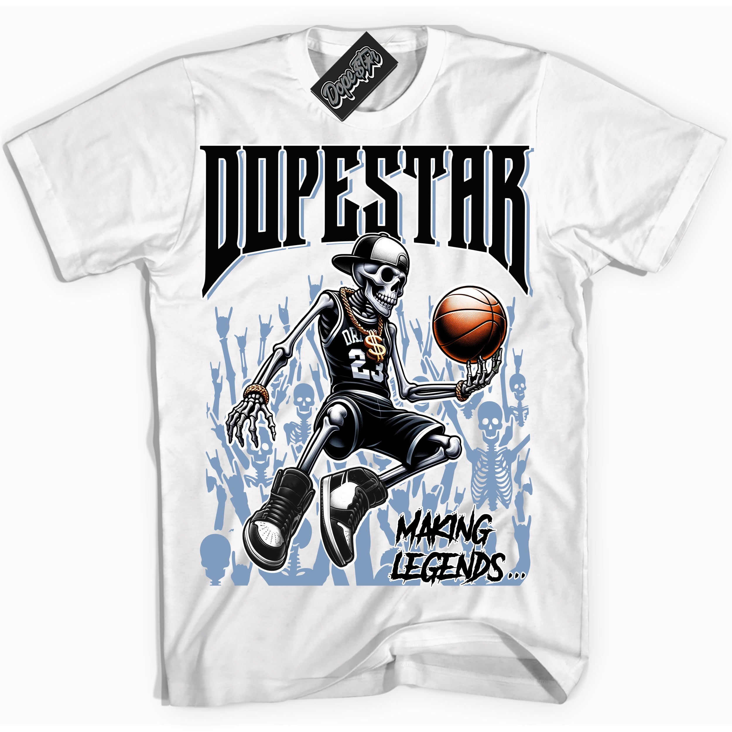 Cool White Shirt with “ Making Legends ” design that perfectly matches Reverse Oreo 6s Sneakers.