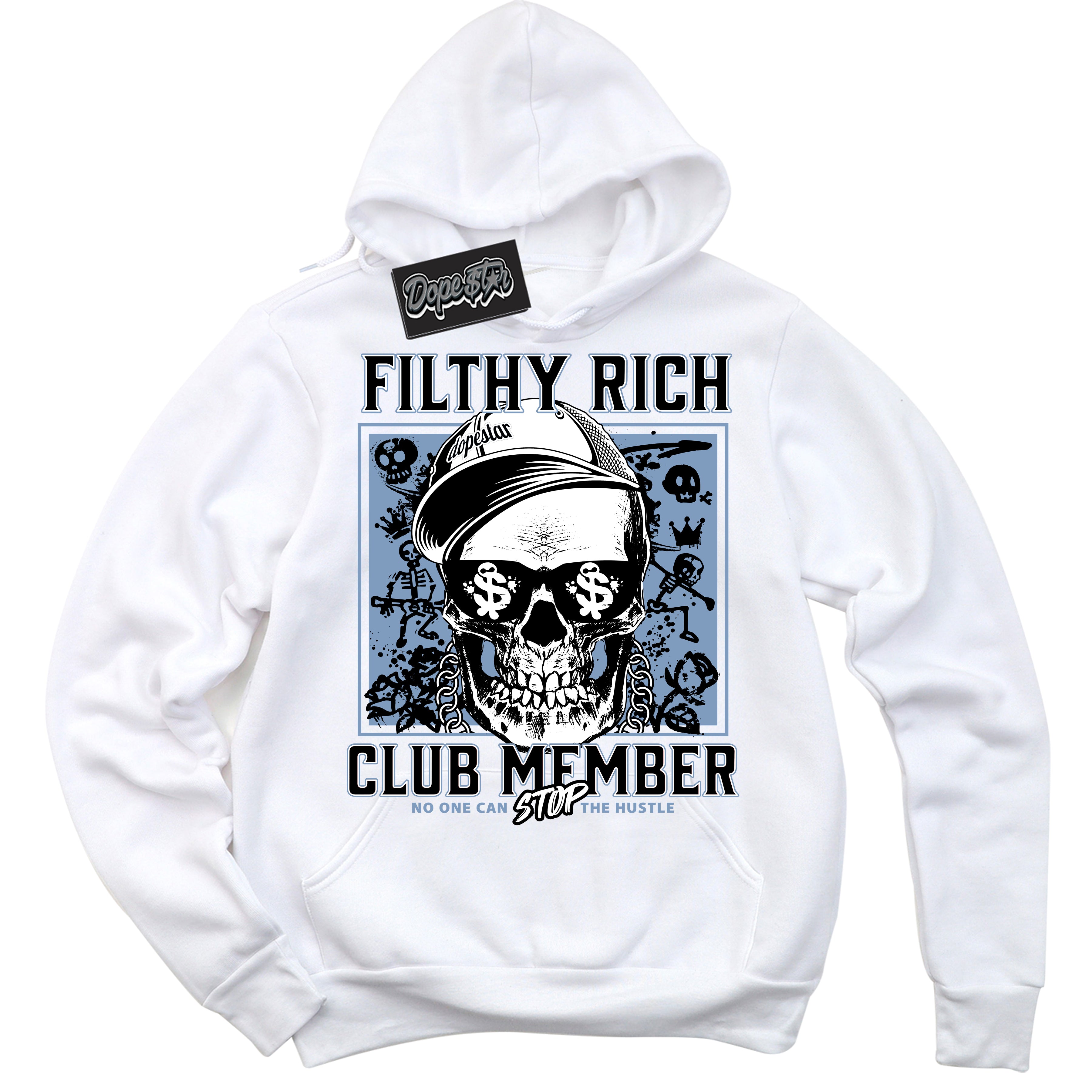 Cool White Hoodie with “ Filthy Rich ”  design that Perfectly Matches Reverse Oreo 6s Sneakers.