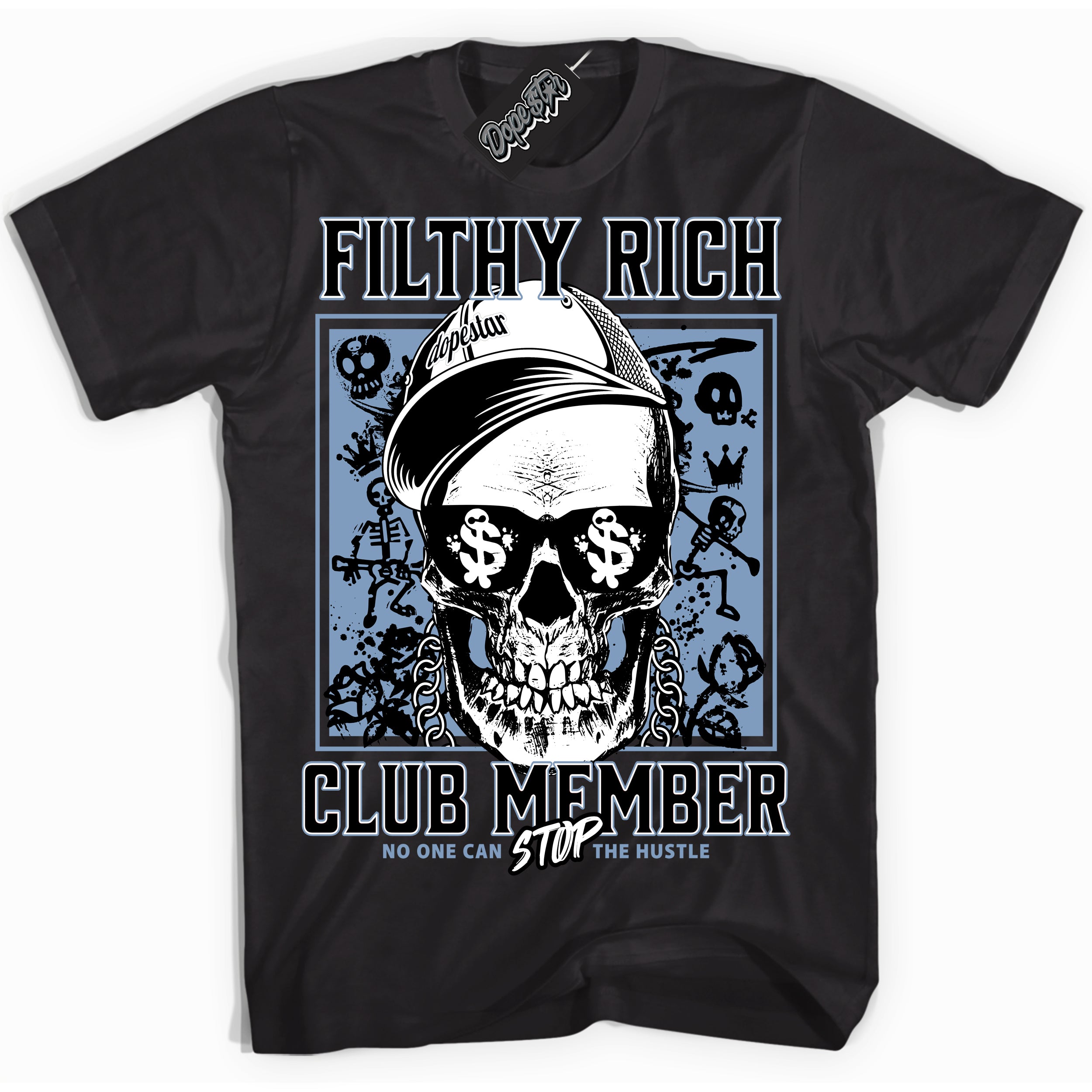 Cool Black Shirt with “ Filthy Rich” design that perfectly matches Reverse Oreo 6s Sneakers.