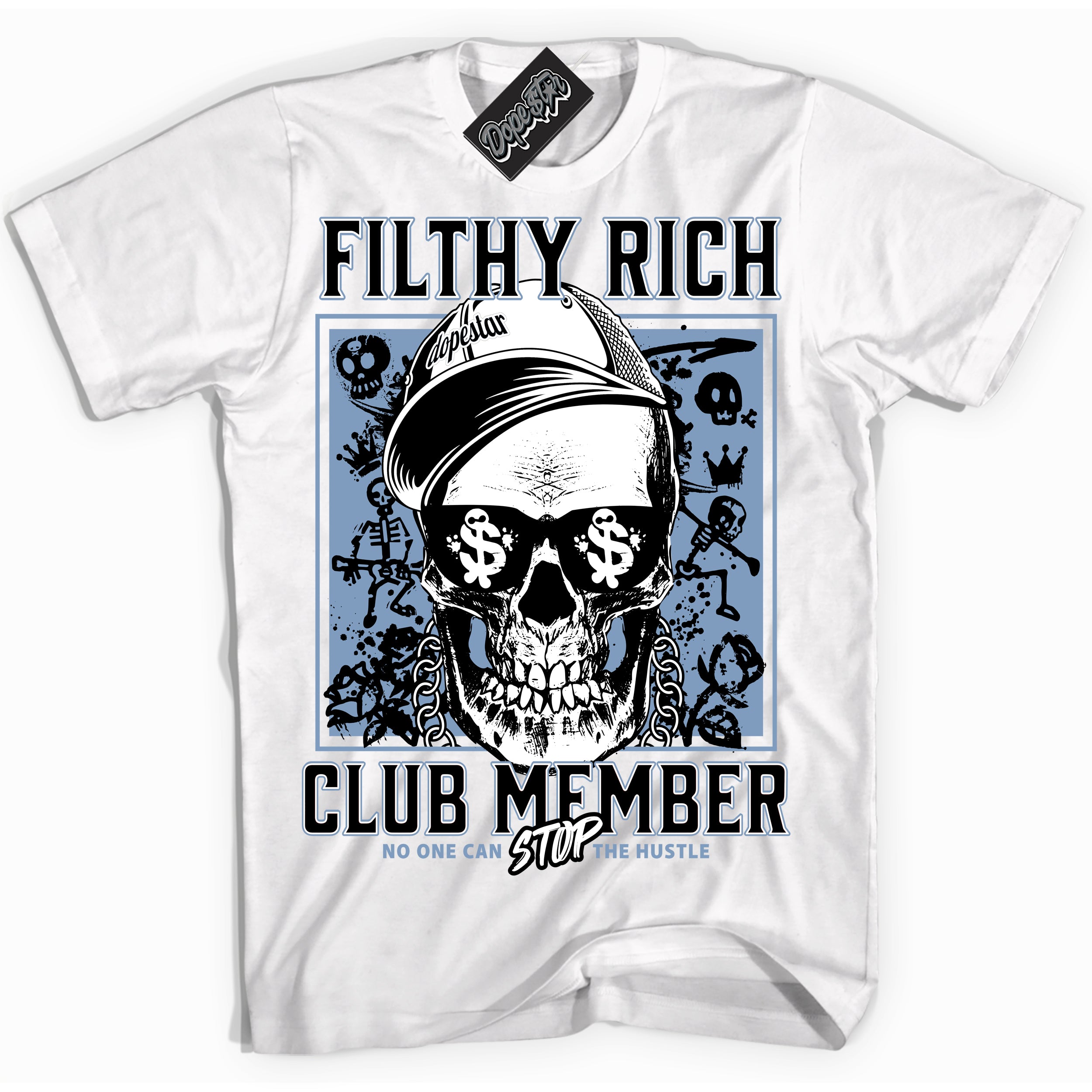 Cool White Shirt with “ Filthy Rich” design that perfectly matches Reverse Oreo 6s Sneakers.