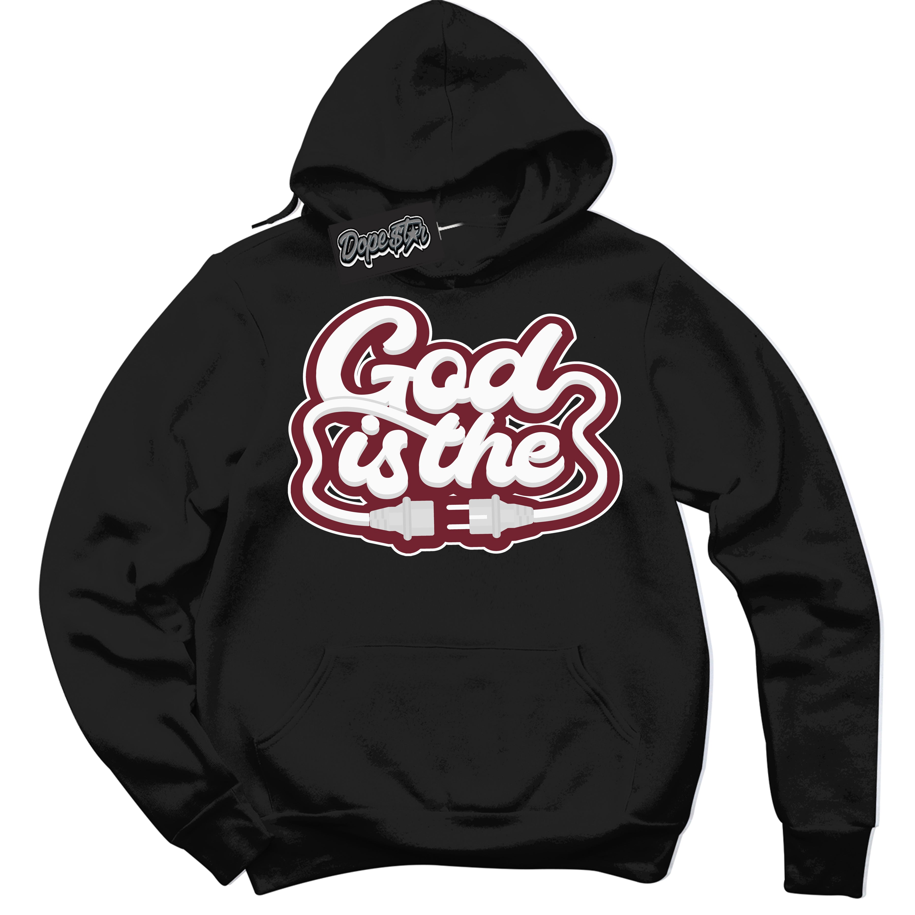 AJ6 Rings Team Red ‘God Is The – Black Streetwear Hoodie | Sneaker Matching sweatshirt for AJ6 Rings Team Red | Graphic Hoodie for Men & Women Streetwear by Sneaker Shirts Outlet.