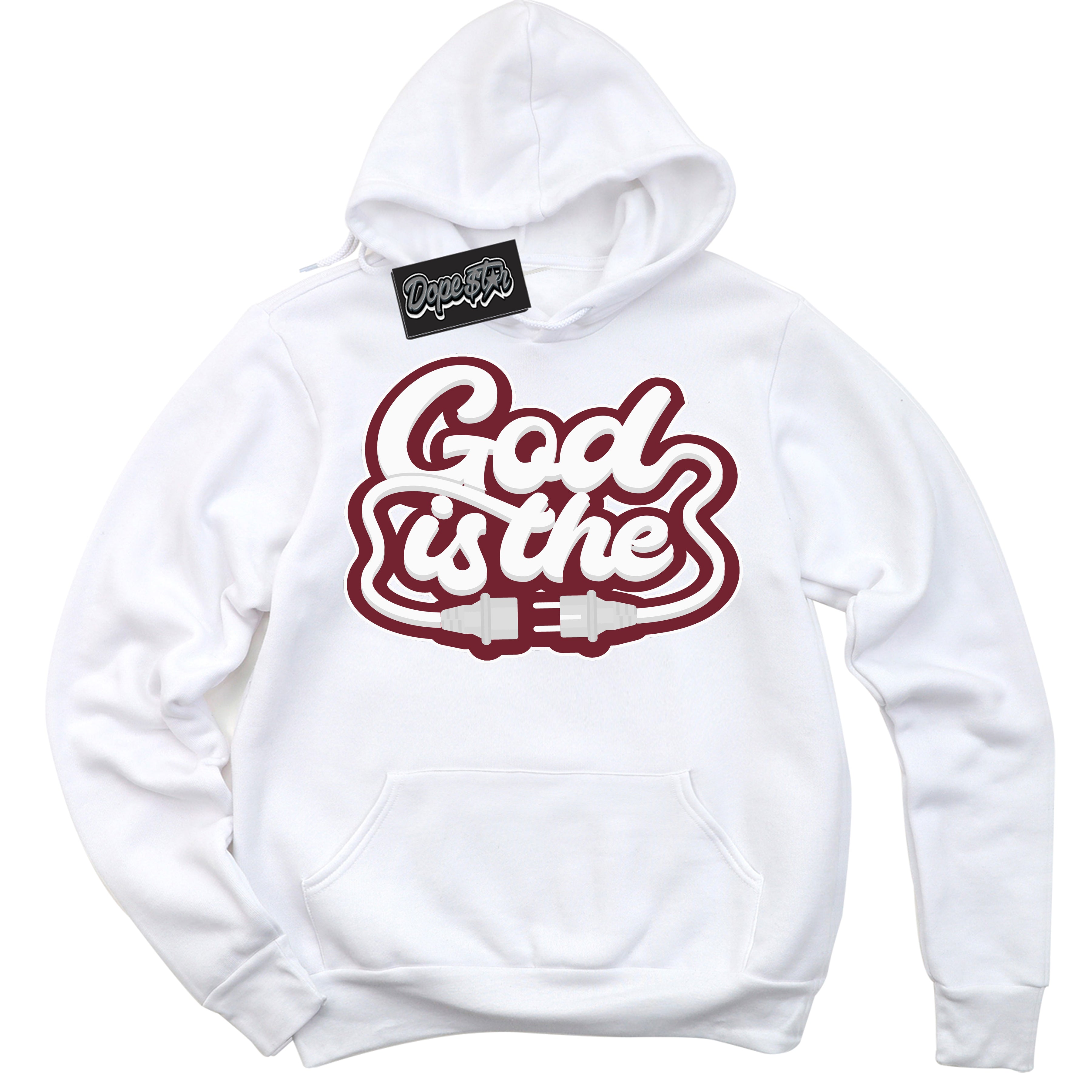 AJ6 Rings Team Red ‘God Is The – White Streetwear Hoodie | Sneaker Matching sweatshirt for AJ6 Rings Team Red | Graphic Hoodie for Men & Women Streetwear by Sneaker Shirts Outlet.