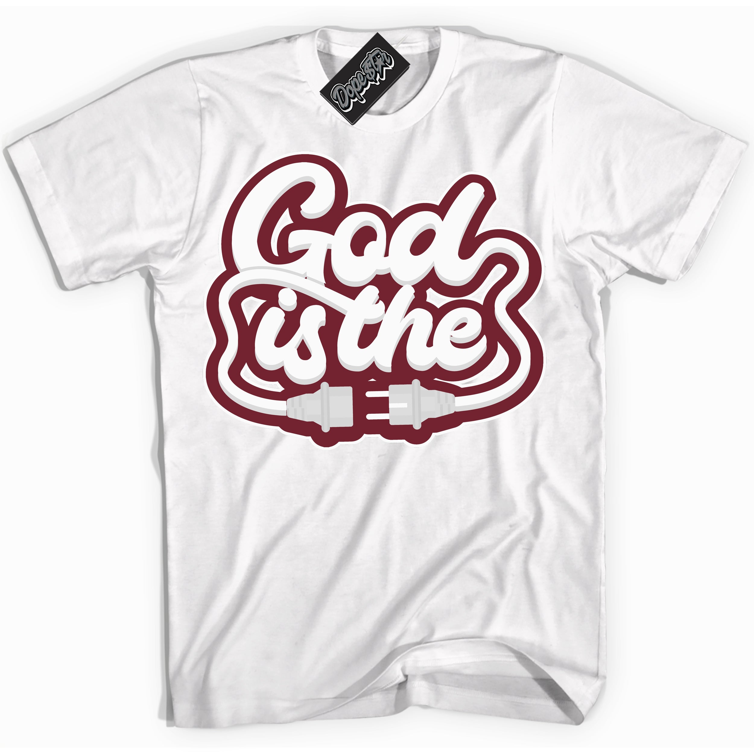 AJ6 Rings Team Red ‘God Is The – White Streetwear T-Shirt | Sneaker Matching shirt for AJ6 Rings Team Red | Graphic Tee for Men & Women Streetwear by Sneaker Shirts Outlet.