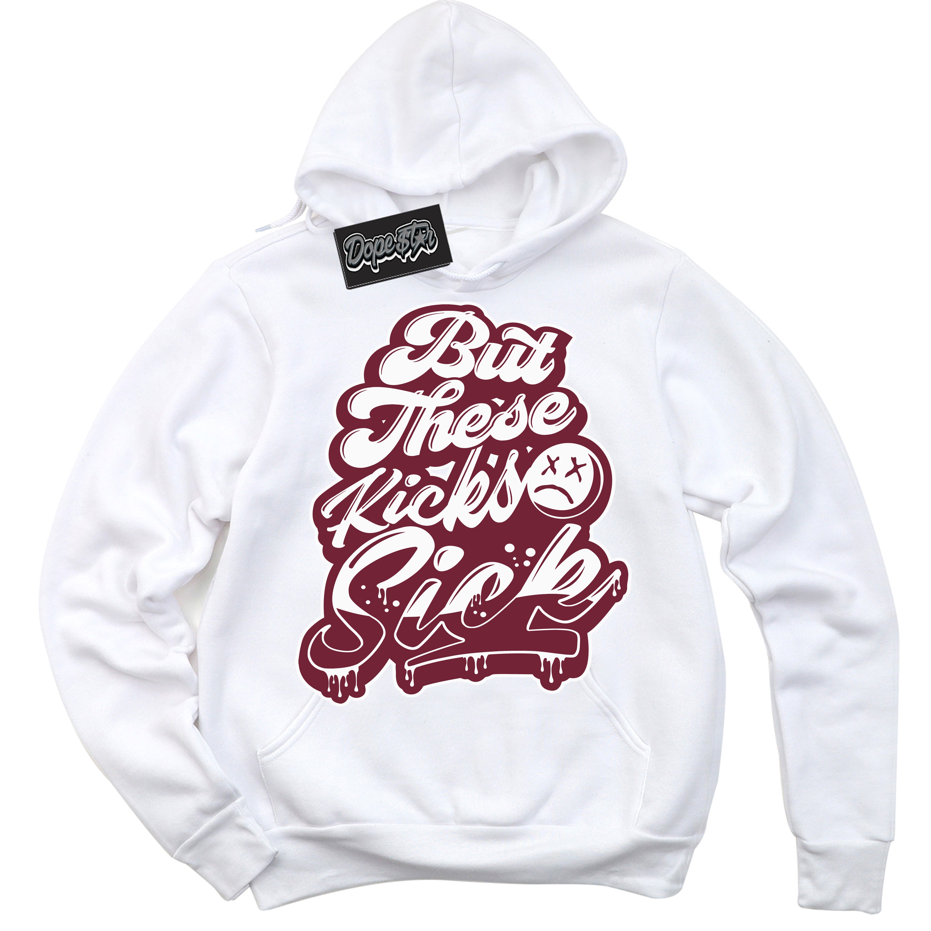 AJ6 Rings Team Red ‘Kick Sick – White Streetwear Hoodie | Sneaker Matching sweatshirt for AJ6 Rings Team Red | Graphic Hoodie for Men & Women Streetwear by Sneaker Shirts Outlet.