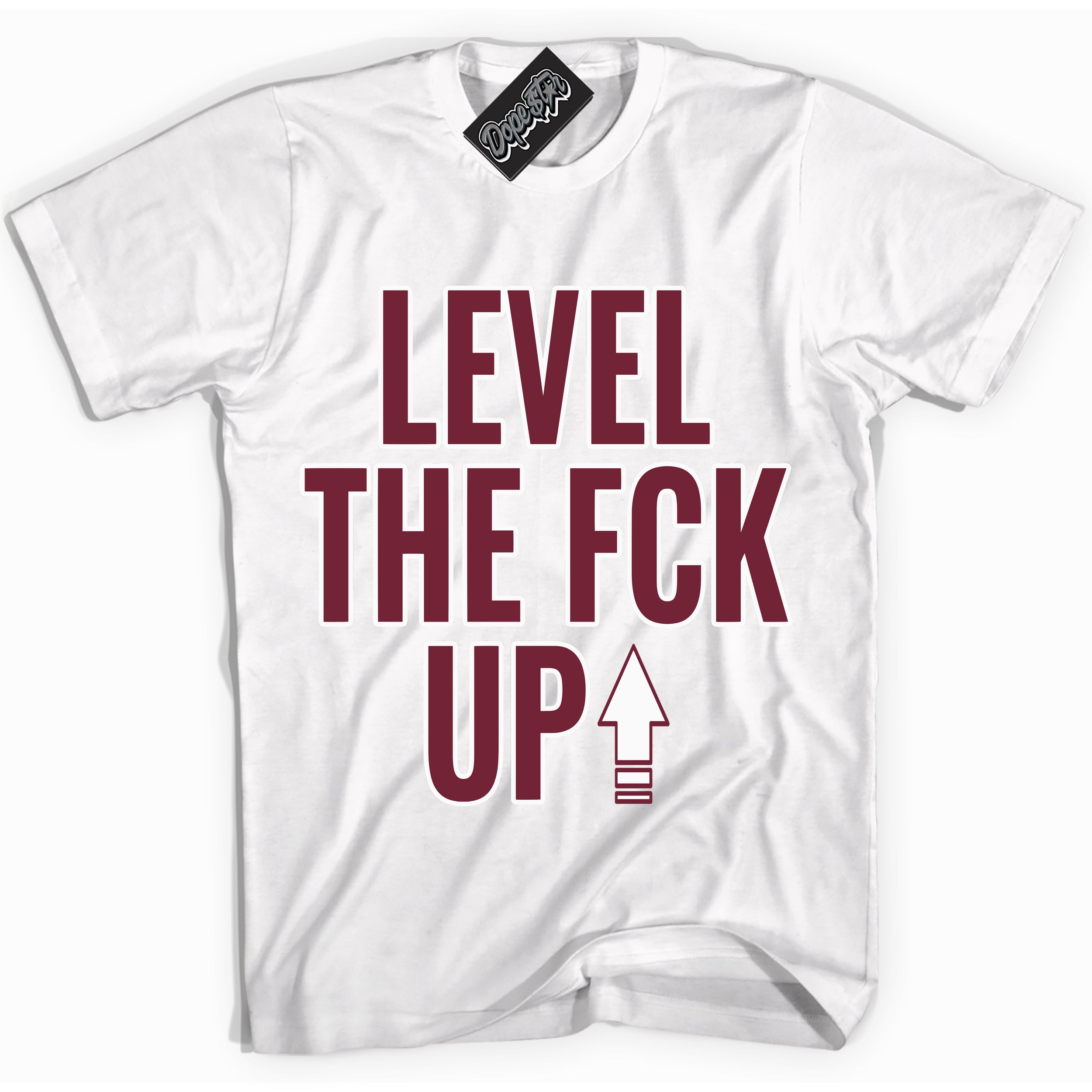 AJ6 Rings Team Red ‘Level The Fck Up – White Streetwear T-Shirt | Sneaker Matching shirt for AJ6 Rings Team Red | Graphic Tee for Men & Women Streetwear by Sneaker Shirts Outlet.