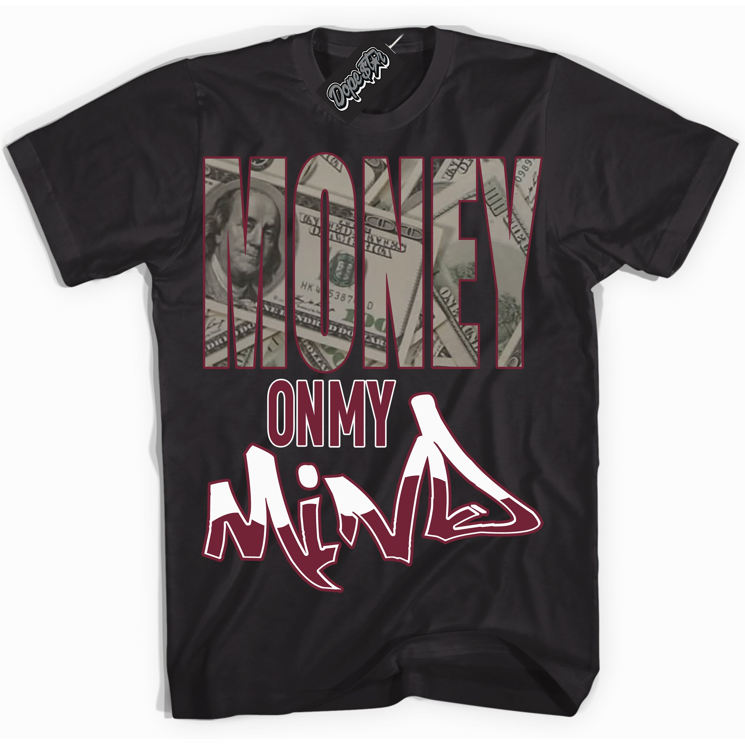 AJ6 Rings Team Red ‘Money On My Mind – Black Streetwear T-Shirt | Sneaker Matching shirt for AJ6 Rings Team Red | Graphic Tee for Men & Women Streetwear by Sneaker Shirts Outlet.