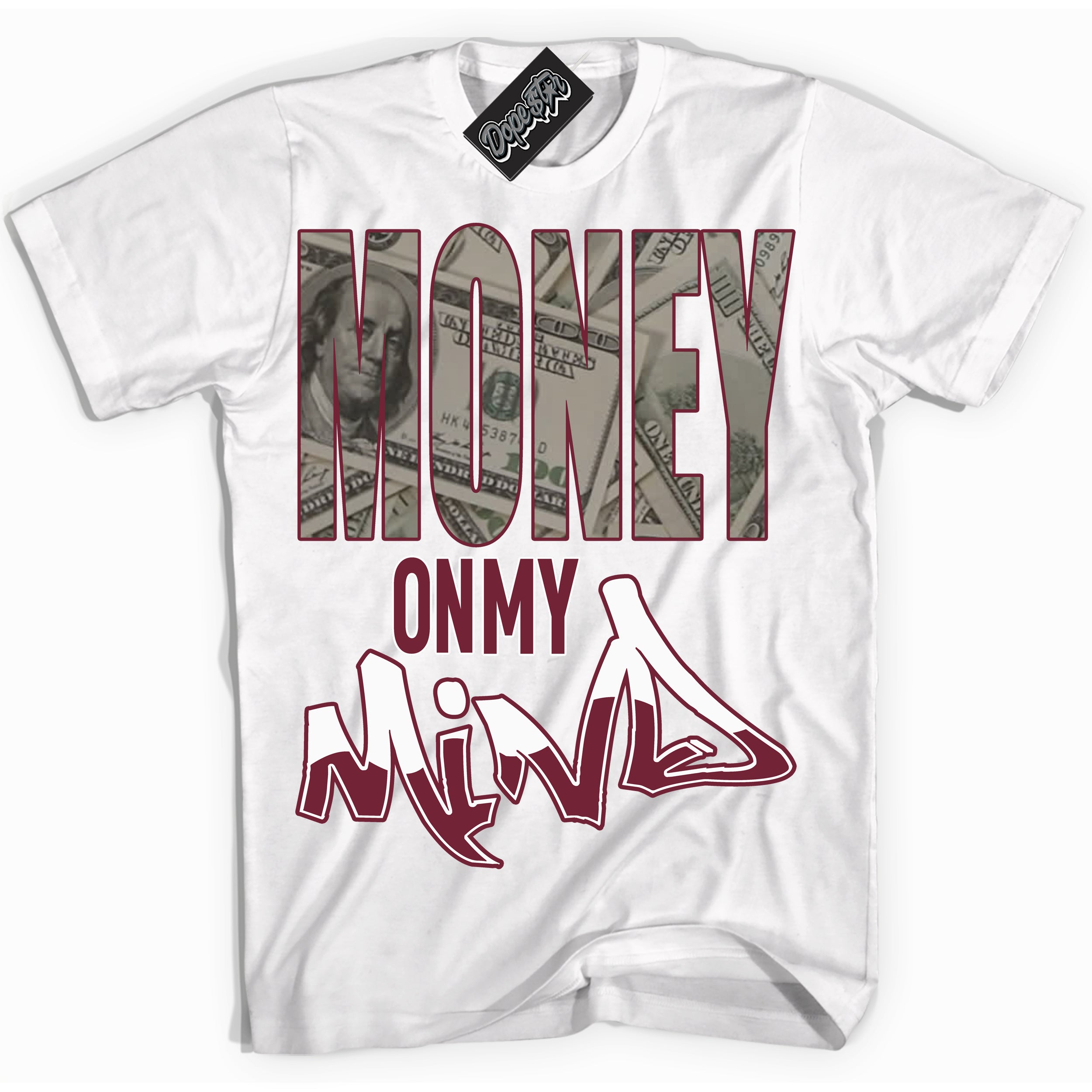 AJ6 Rings Team Red ‘Money On My Mind – White Streetwear T-Shirt | Sneaker Matching shirt for AJ6 Rings Team Red | Graphic Tee for Men & Women Streetwear by Sneaker Shirts Outlet.