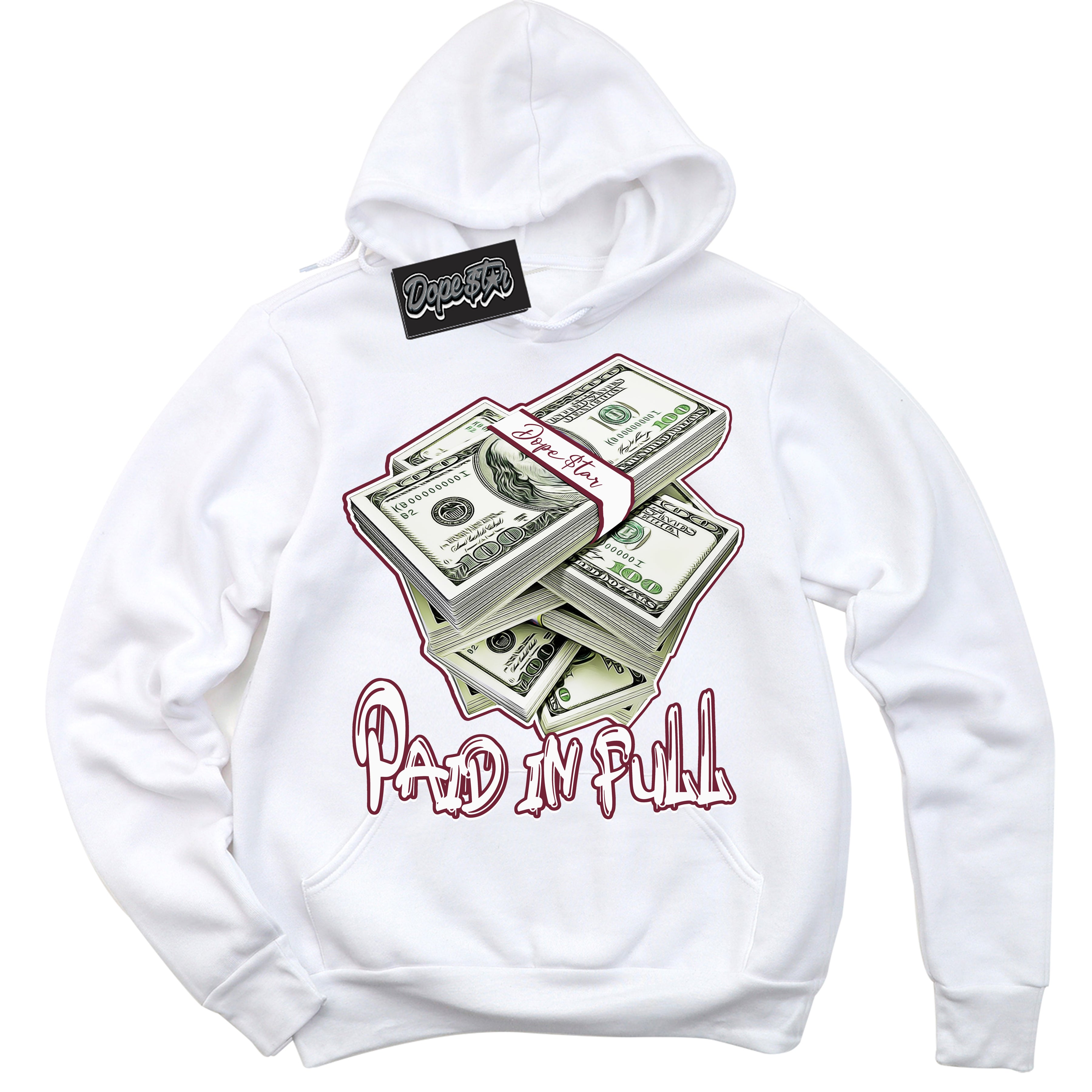 AJ6 Rings Team Red ‘Paid In Full – White Streetwear Hoodie | Sneaker Matching sweatshirt for AJ6 Rings Team Red | Graphic Hoodie for Men & Women Streetwear by Sneaker Shirts Outlet.