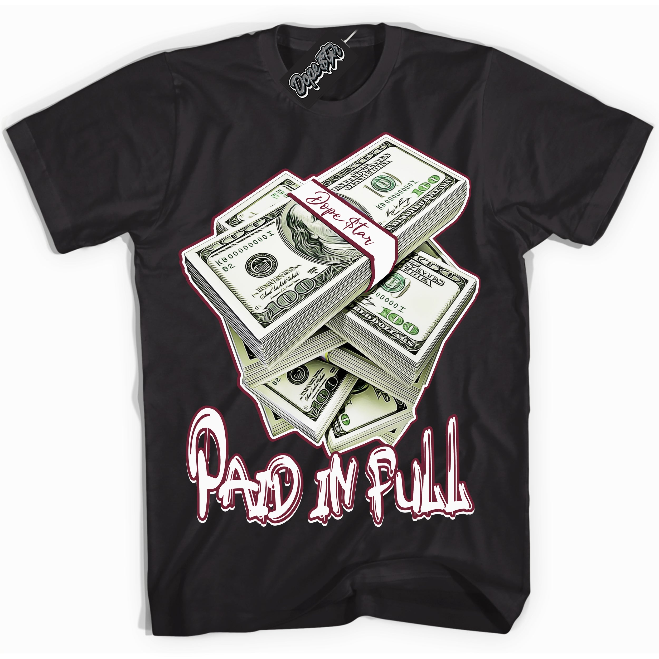 AJ6 Rings Team Red ‘Paid In Full – Black Streetwear T-Shirt | Sneaker Matching shirt for AJ6 Rings Team Red | Graphic Tee for Men & Women Streetwear by Sneaker Shirts Outlet.