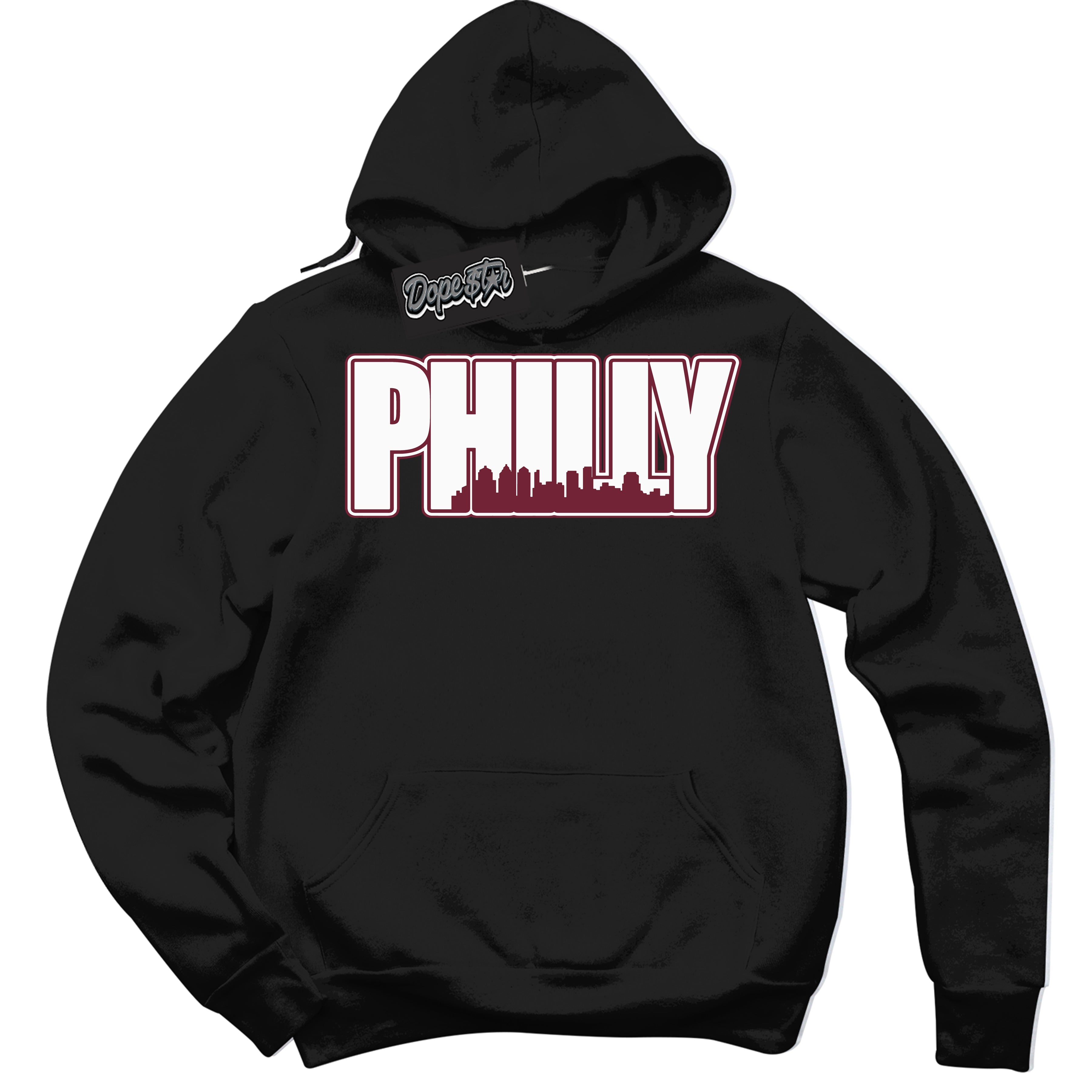 AJ6 Rings Team Red ‘Philly – Black Streetwear Hoodie | Sneaker Matching sweatshirt for AJ6 Rings Team Red | Graphic Hoodie for Men & Women Streetwear by Sneaker Shirts Outlet.