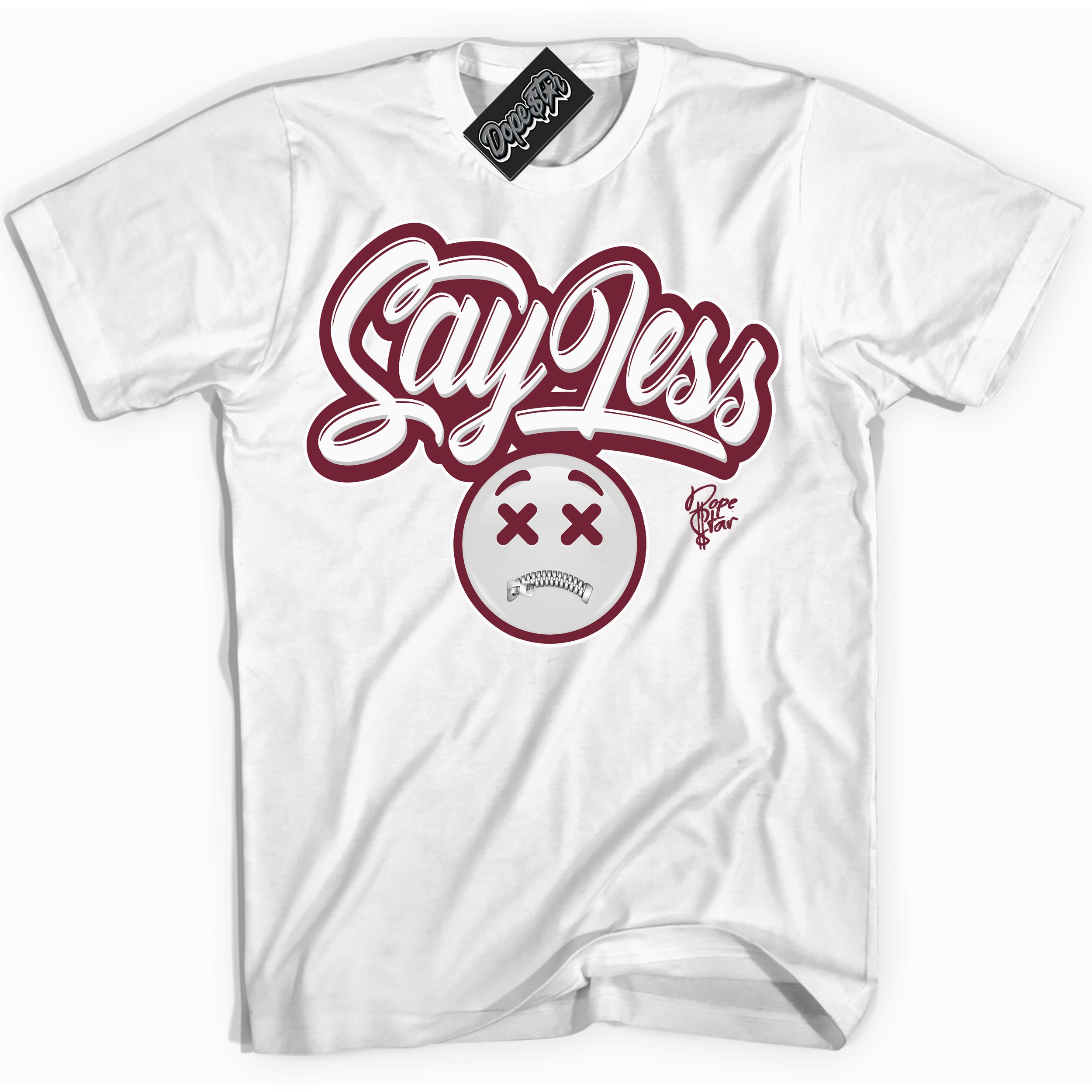 AJ6 Rings Team Red ‘Say Less – White Streetwear T-Shirt | Sneaker Matching shirt for AJ6 Rings Team Red | Graphic Tee for Men & Women Streetwear by Sneaker Shirts Outlet.