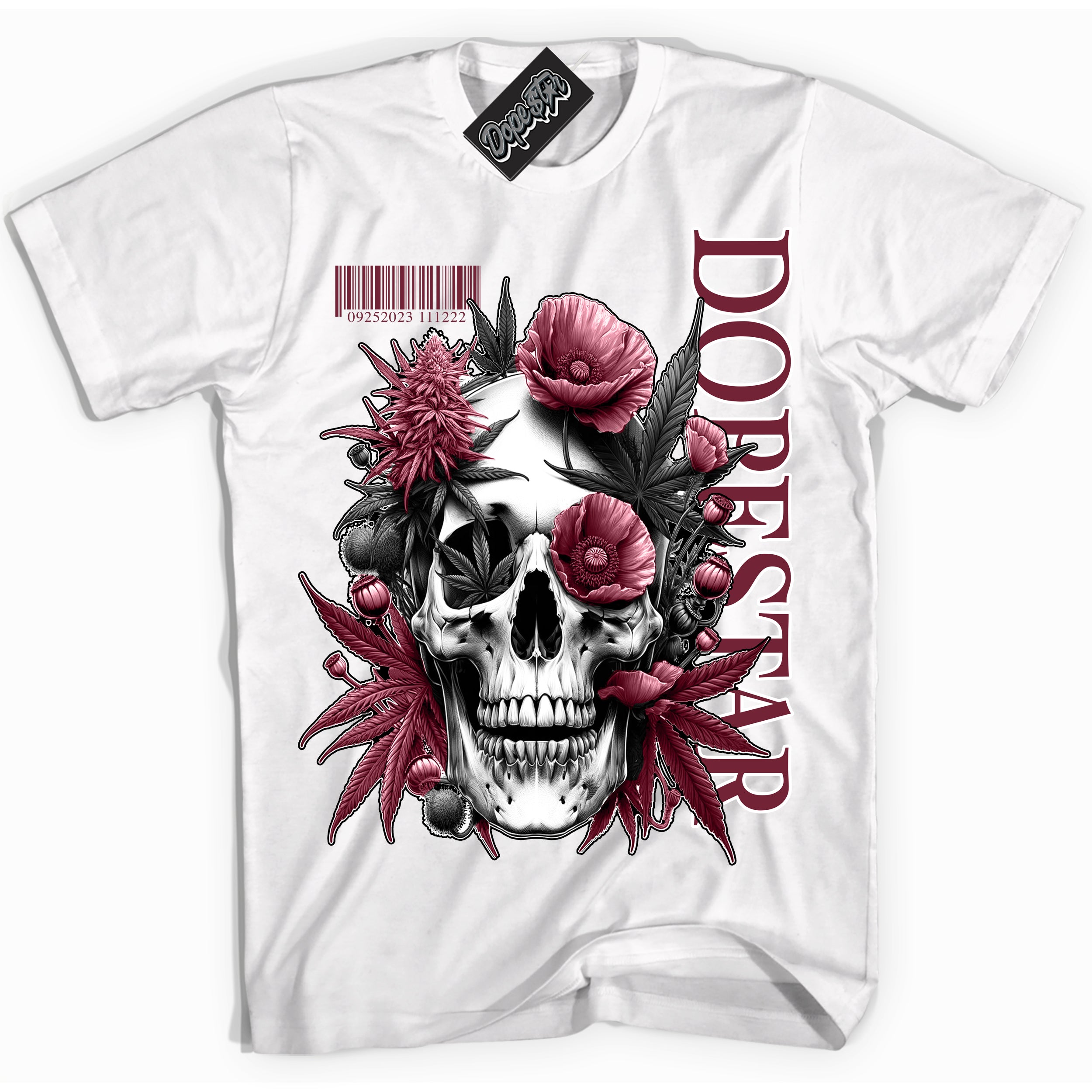 AJ6 Rings Team Red ‘Skull Poppies – White Streetwear T-Shirt | Sneaker Matching shirt for AJ6 Rings Team Red | Graphic Tee for Men & Women Streetwear by Sneaker Shirts Outlet.