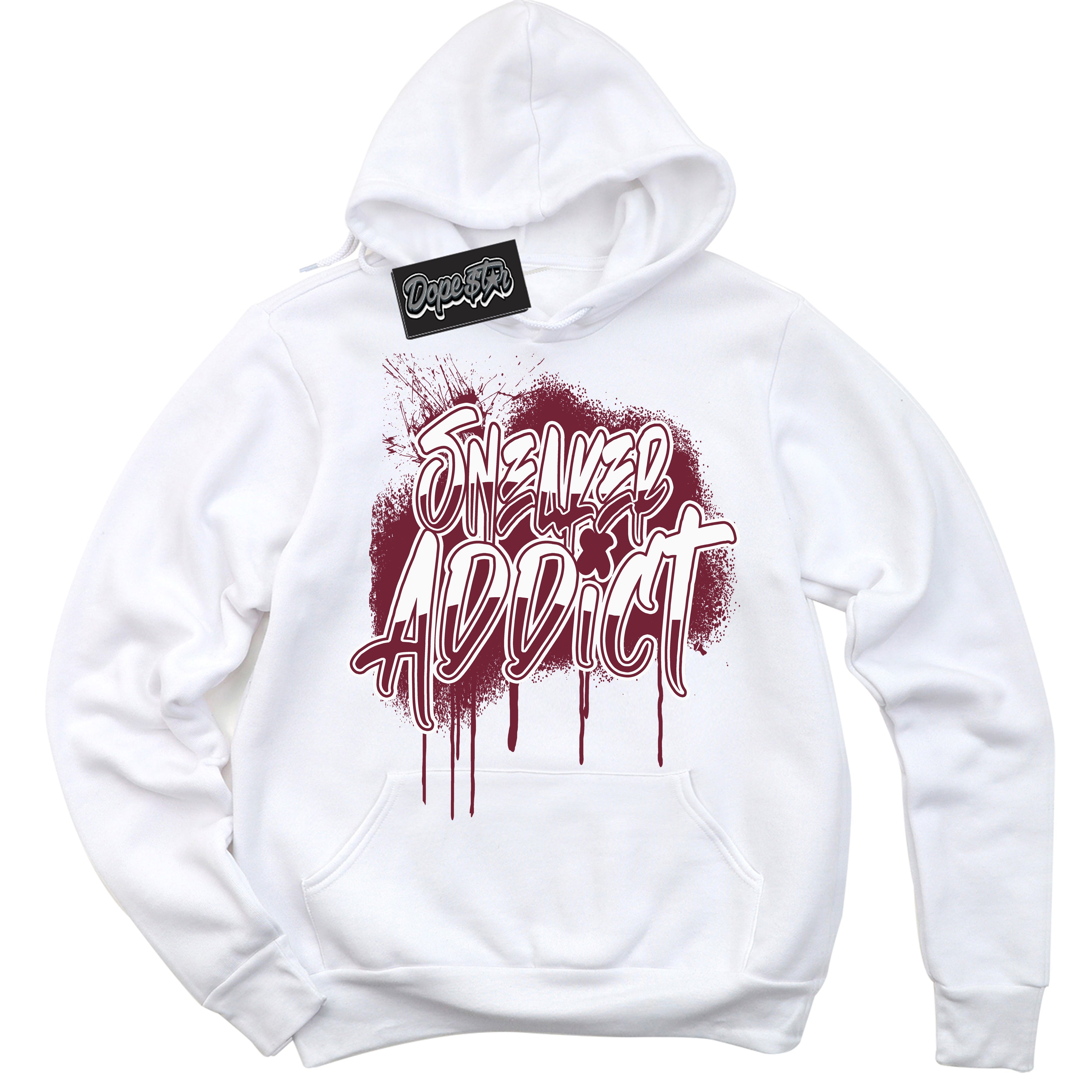 AJ6 Rings Team Red ‘Sneaker Addict – White Streetwear Hoodie | Sneaker Matching sweatshirt for AJ6 Rings Team Red | Graphic Hoodie for Men & Women Streetwear by Sneaker Shirts Outlet.