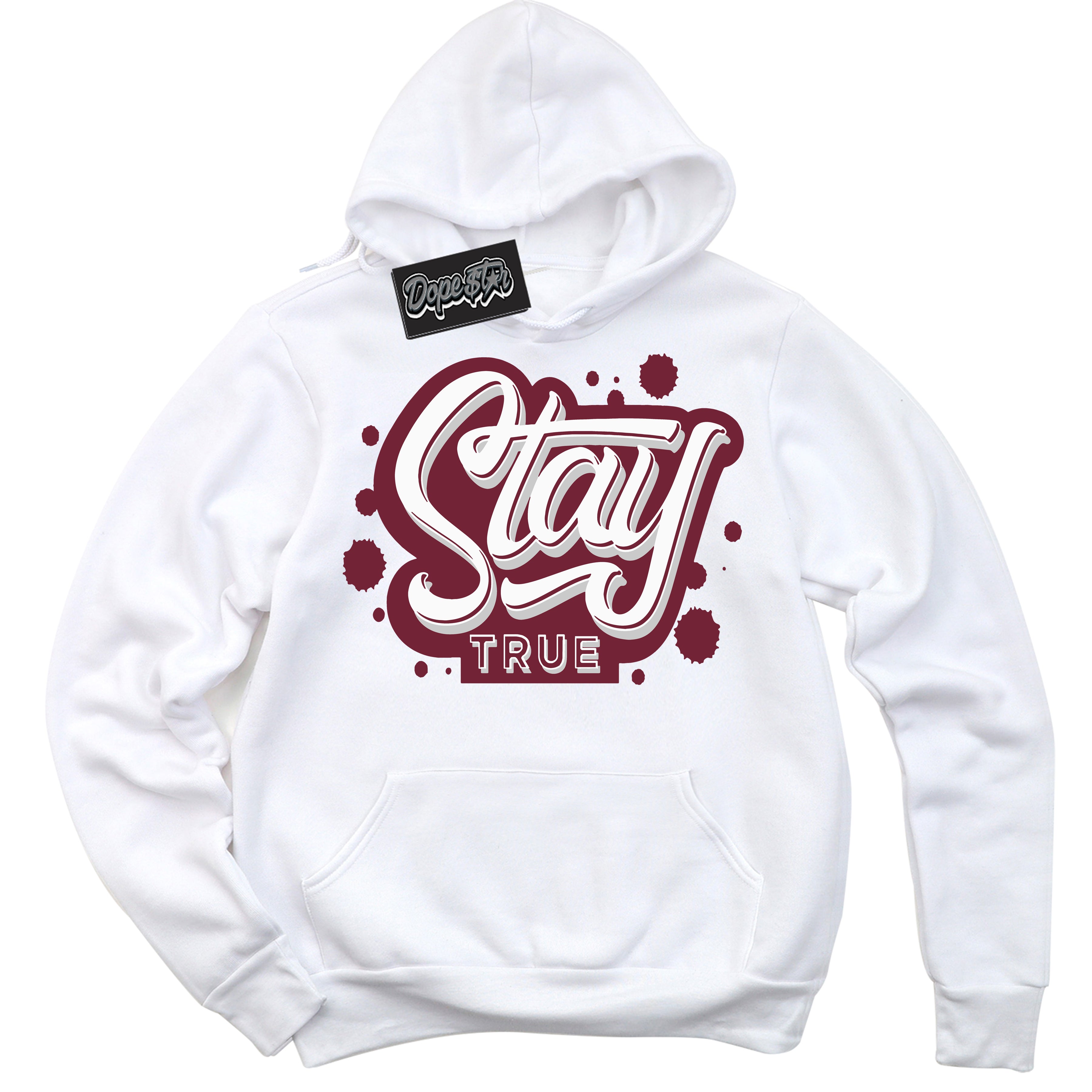 AJ6 Rings Team Red ‘Stay True – White Streetwear Hoodie | Sneaker Matching sweatshirt for AJ6 Rings Team Red | Graphic Hoodie for Men & Women Streetwear by Sneaker Shirts Outlet.