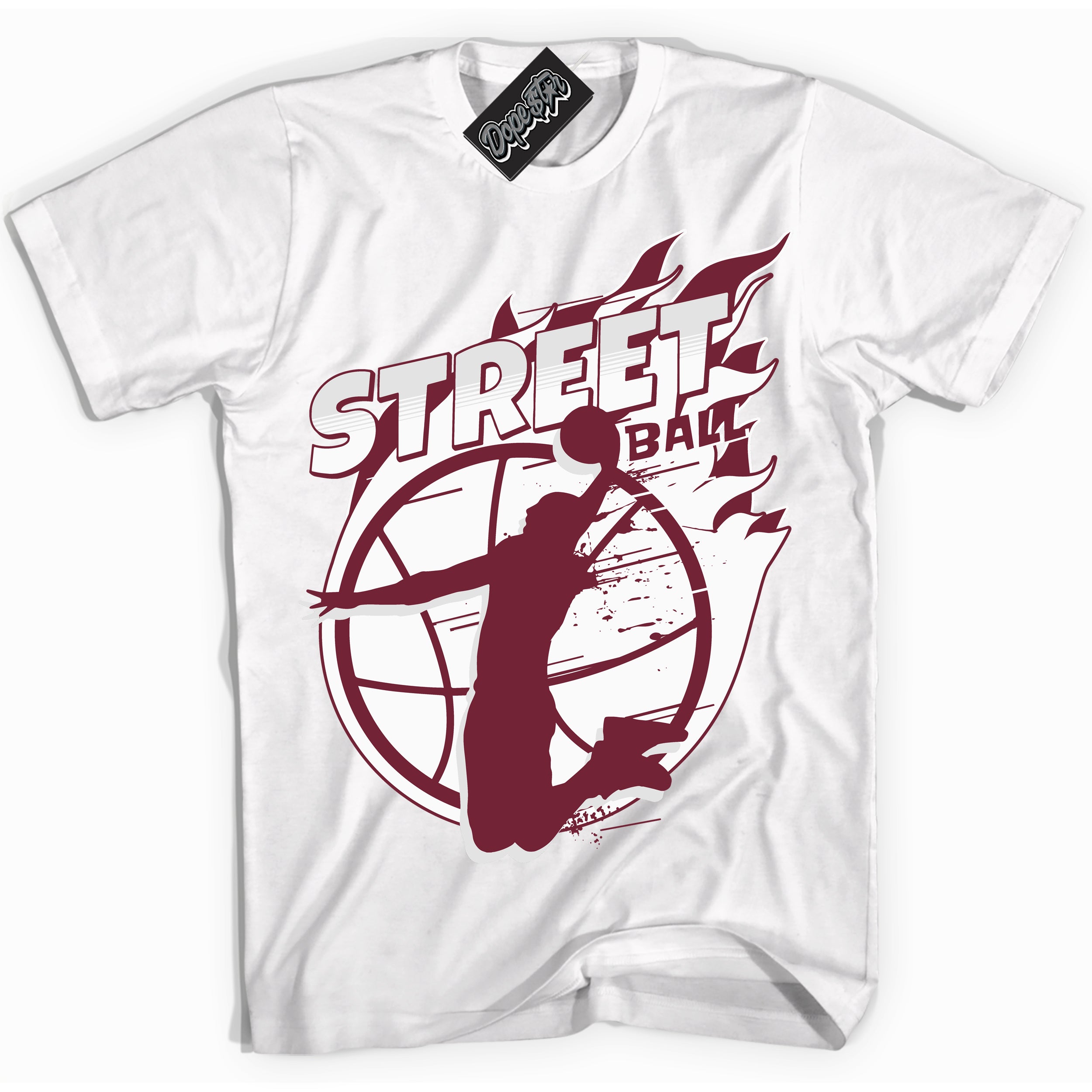 AJ6 Rings Team Red ‘Street Ball – White Streetwear T-Shirt | Sneaker Matching shirt for AJ6 Rings Team Red | Graphic Tee for Men & Women Streetwear by Sneaker Shirts Outlet.