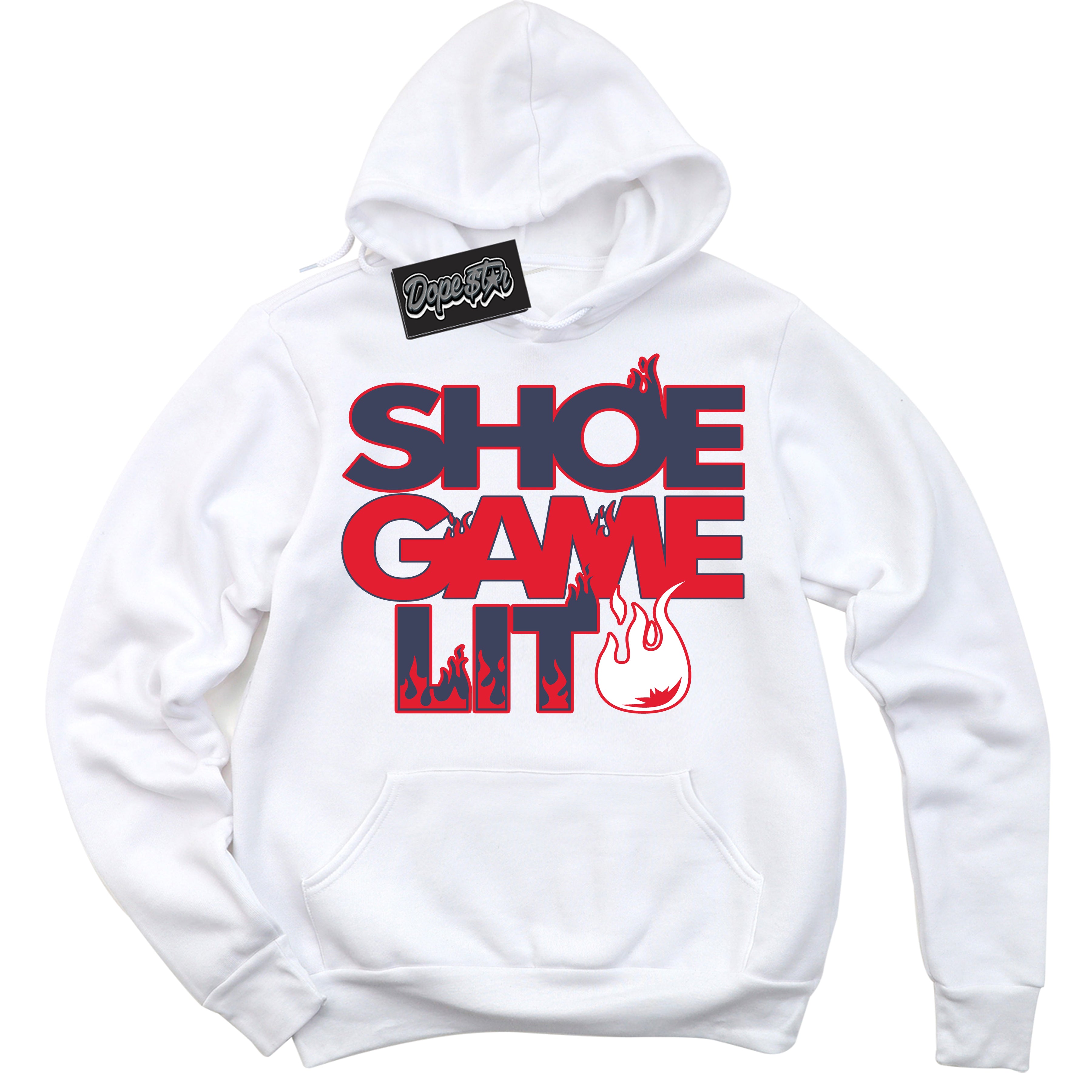 Cool White Hoodie with “ Shoe Game Lit '' design that Perfectly Matches  Quai 54 7s Sneakers.