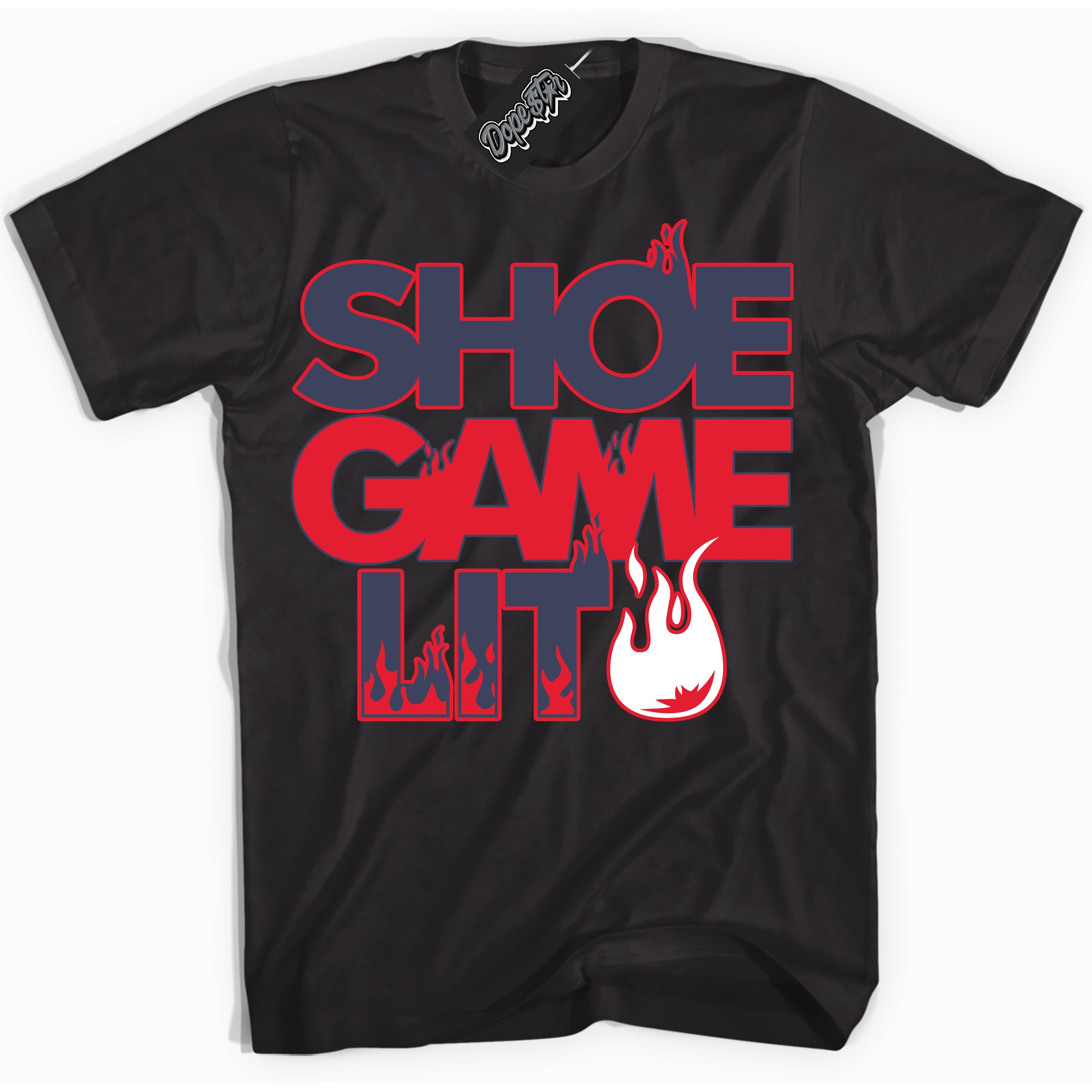 Cool Black Shirt with “ Shoe Game Lit ” design that perfectly matches Quai 54 7s Sneakers.