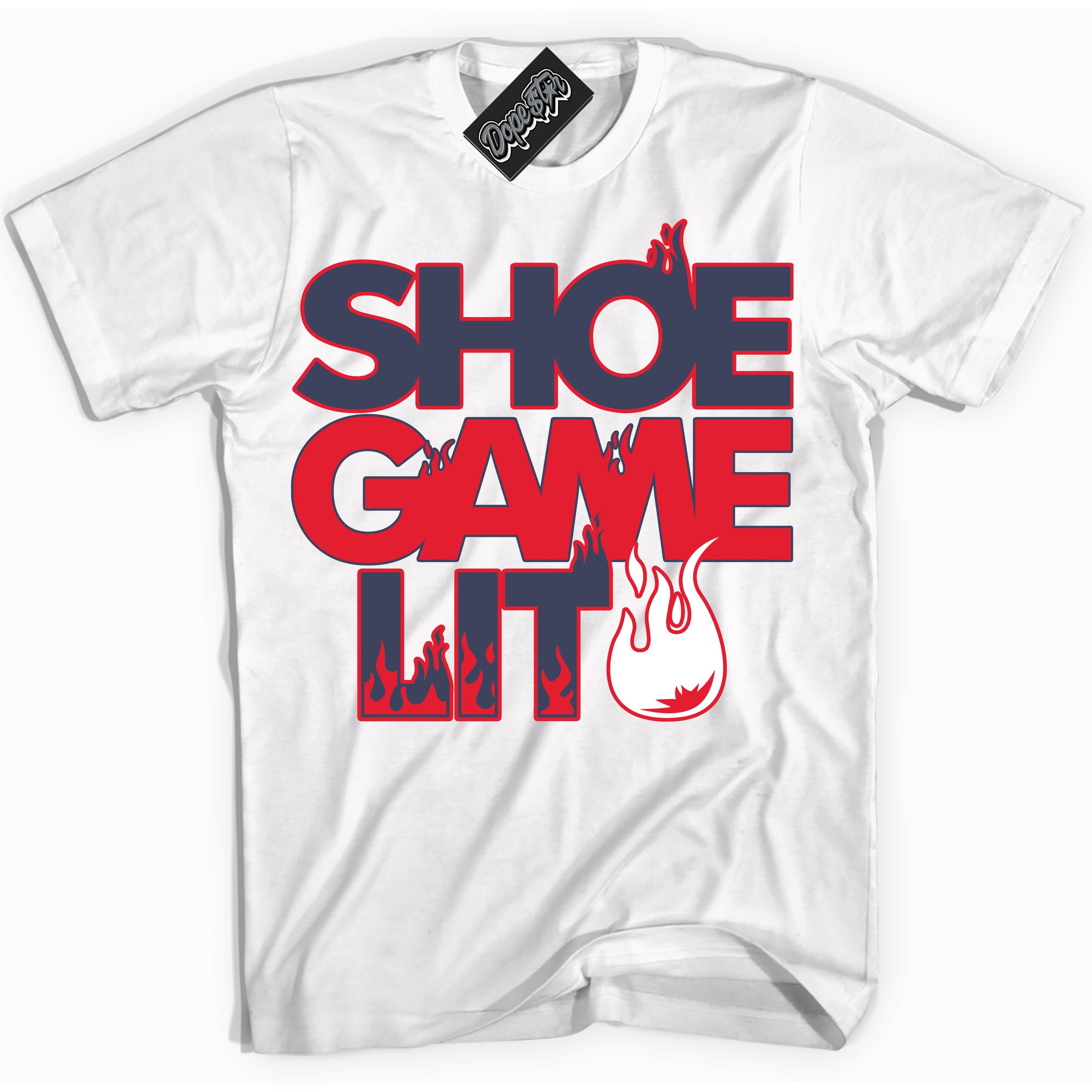 Cool White Shirt with “ Shoe Game Lit ” design that perfectly matches Quai 54 7s Sneakers.