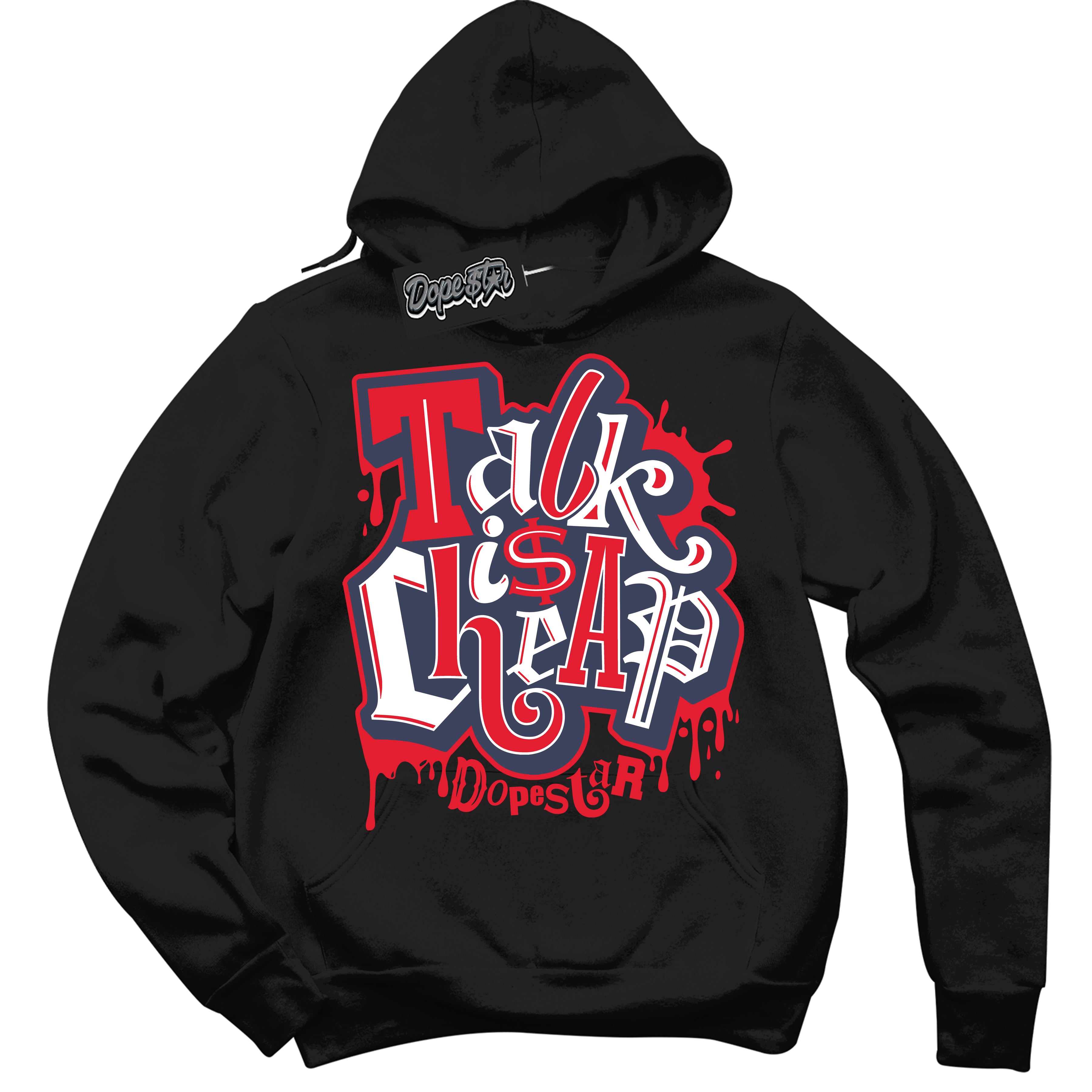 Cool Black Hoodie with “ Talk Is Cheap ”  design that Perfectly Matches Quai 54 7s Sneakers.