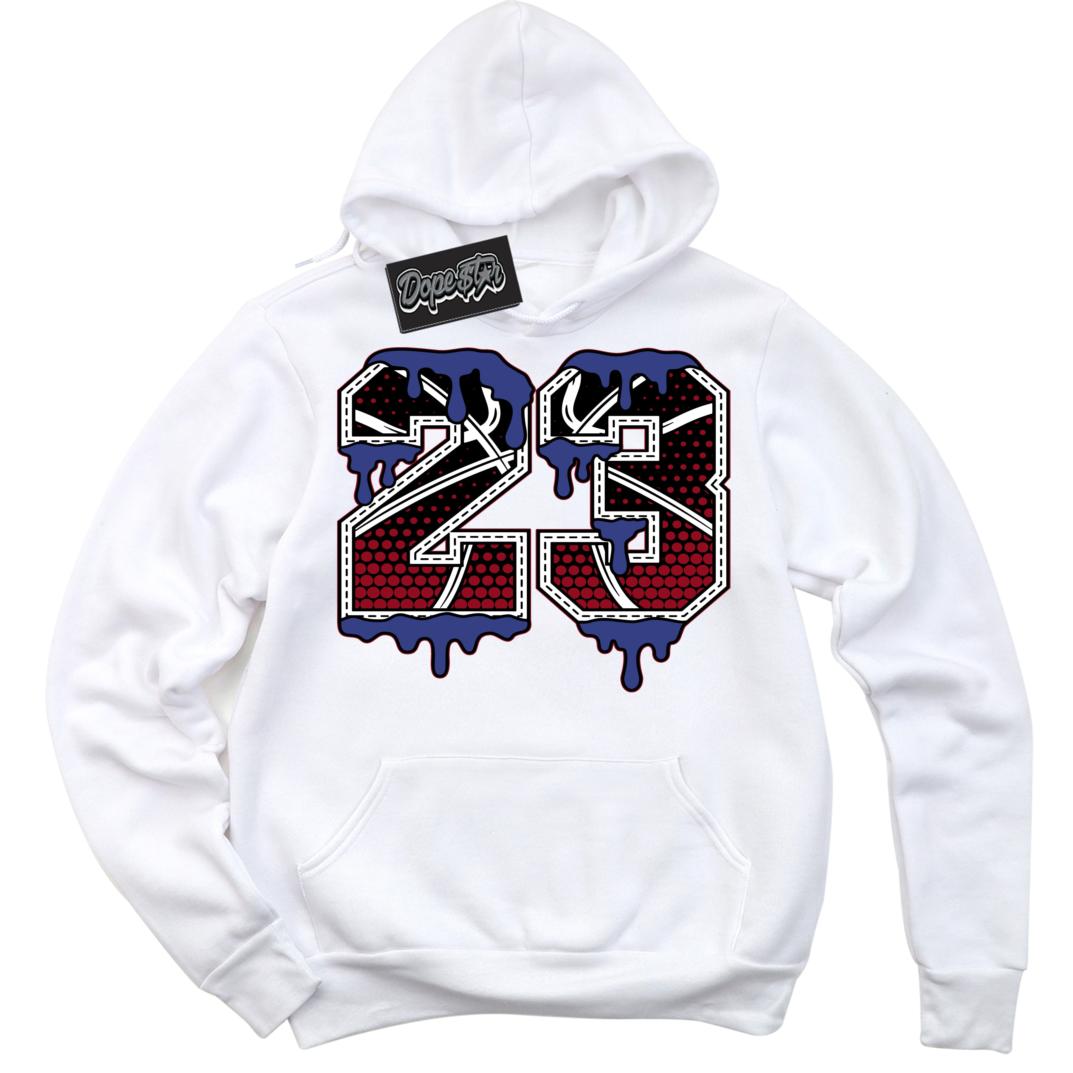 Cool White Hoodie with “ 23 Ball ”  design that Perfectly Matches Playoffs 8s Sneakers.