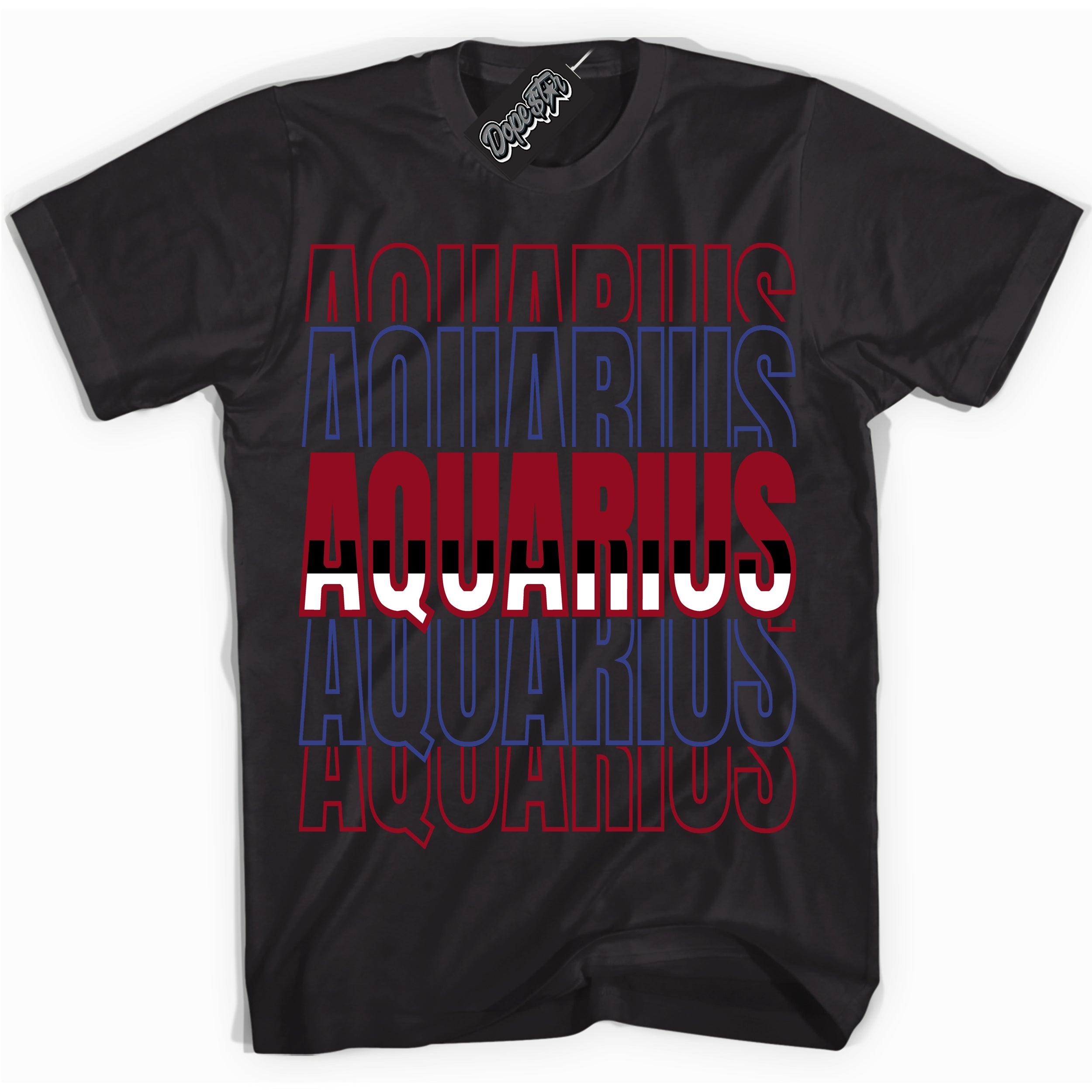 Cool Black Shirt with “ Aquarius ” design that perfectly matches Playoffs 8s Sneakers.