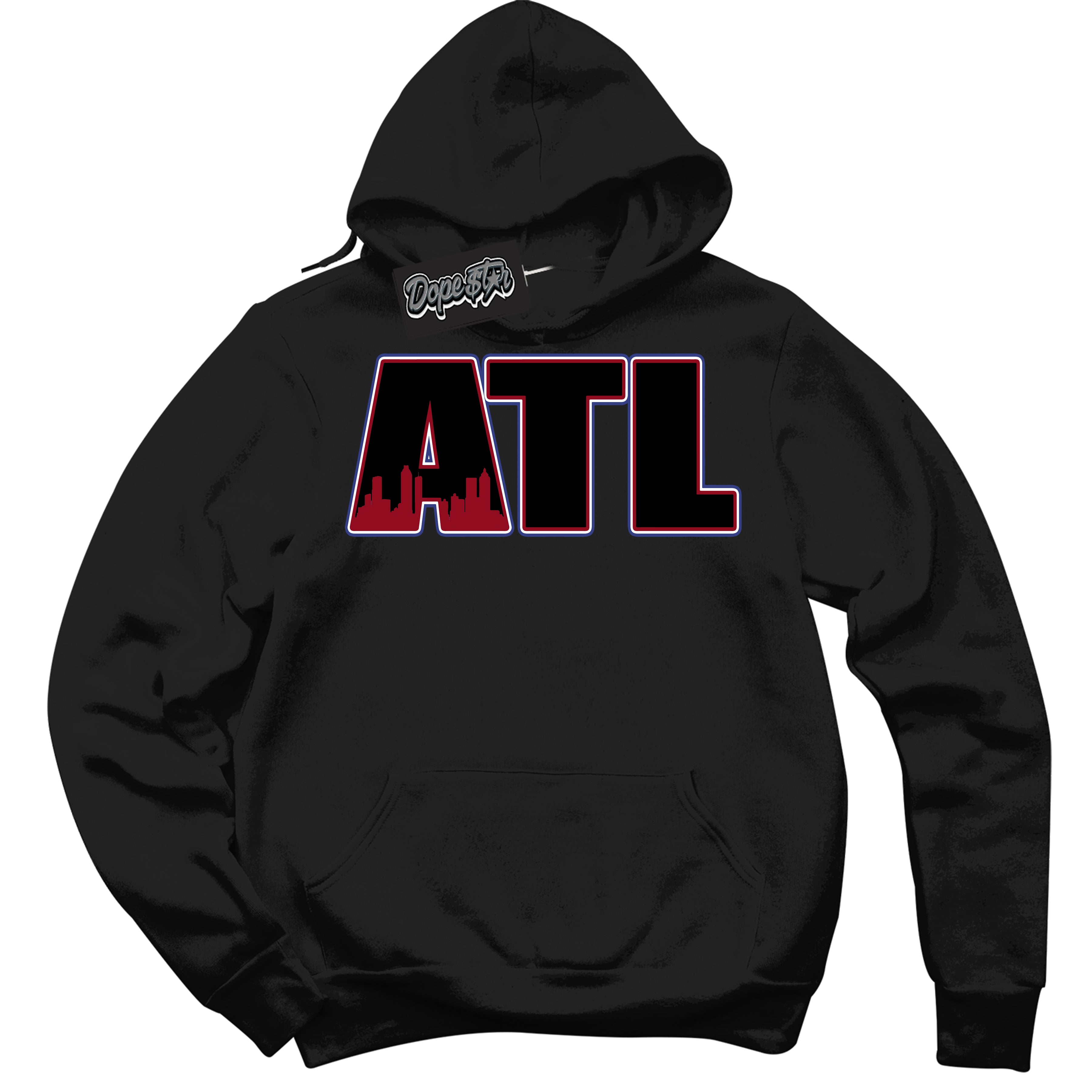 Cool Black Hoodie with “ Atlanta ”  design that Perfectly Matches Playoffs 8s Sneakers.