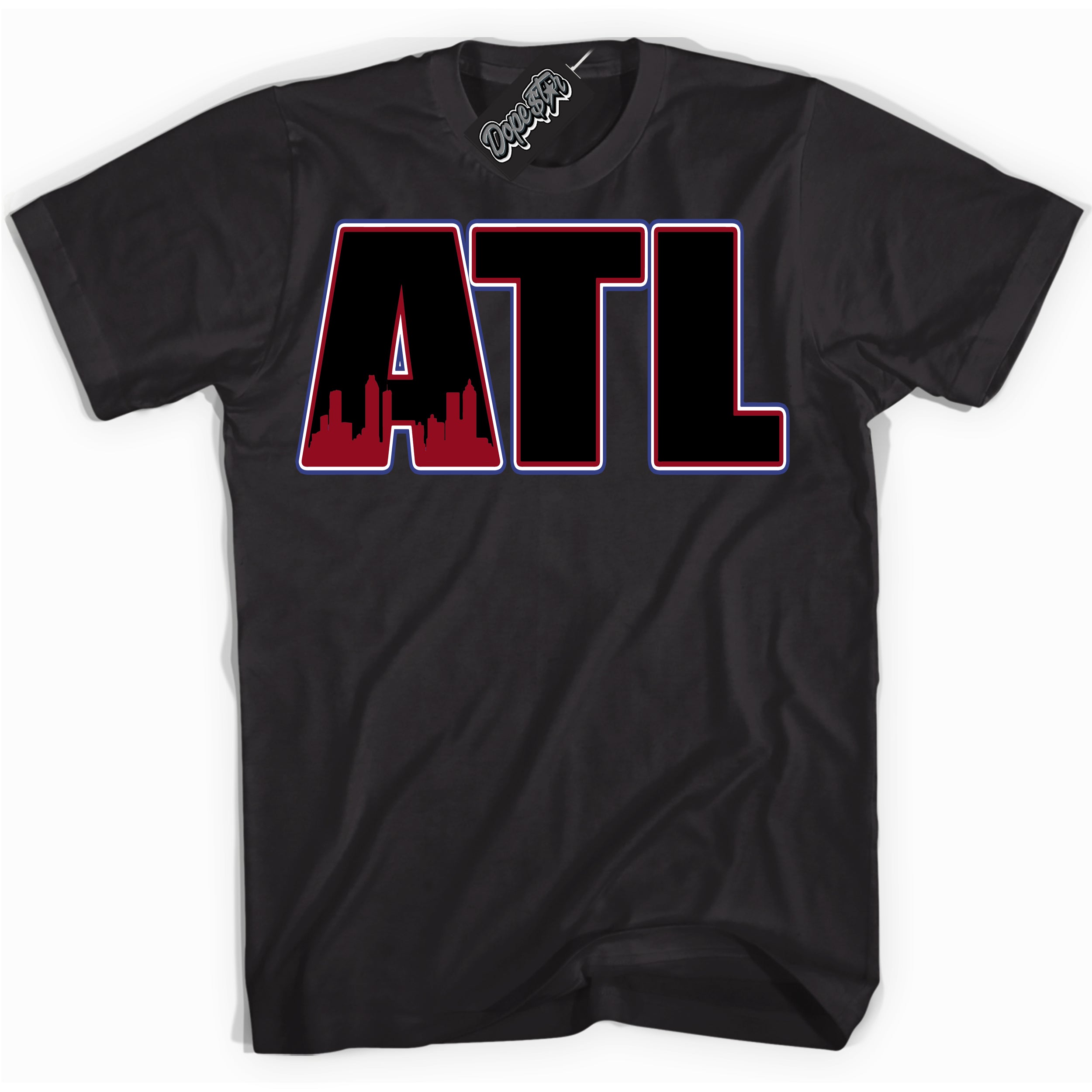Cool Black Shirt with “ Atlanta ” design that perfectly matches Playoffs 8s Sneakers.