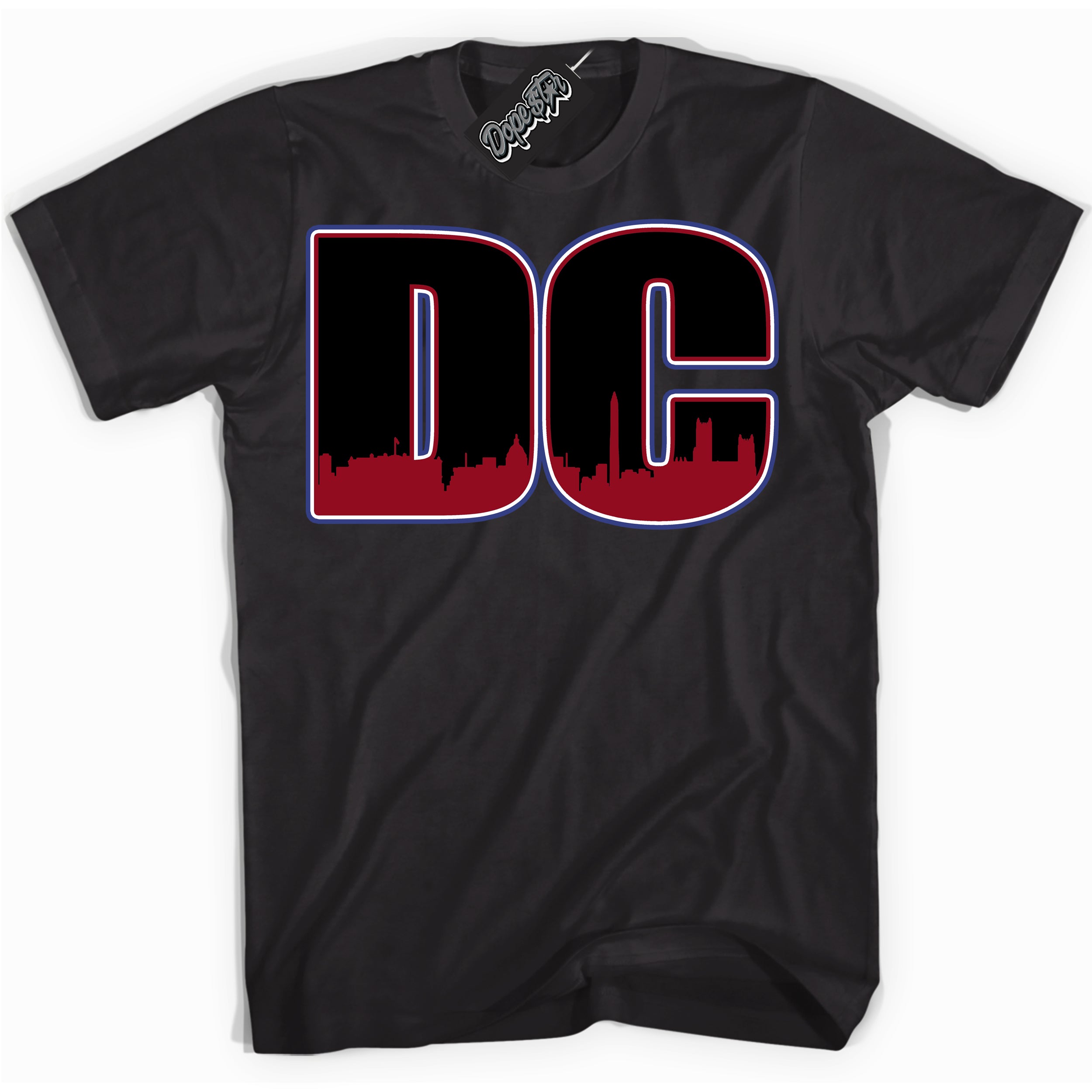 Cool Black Shirt with “ DC ” design that perfectly matches Playoffs 8s Sneakers.