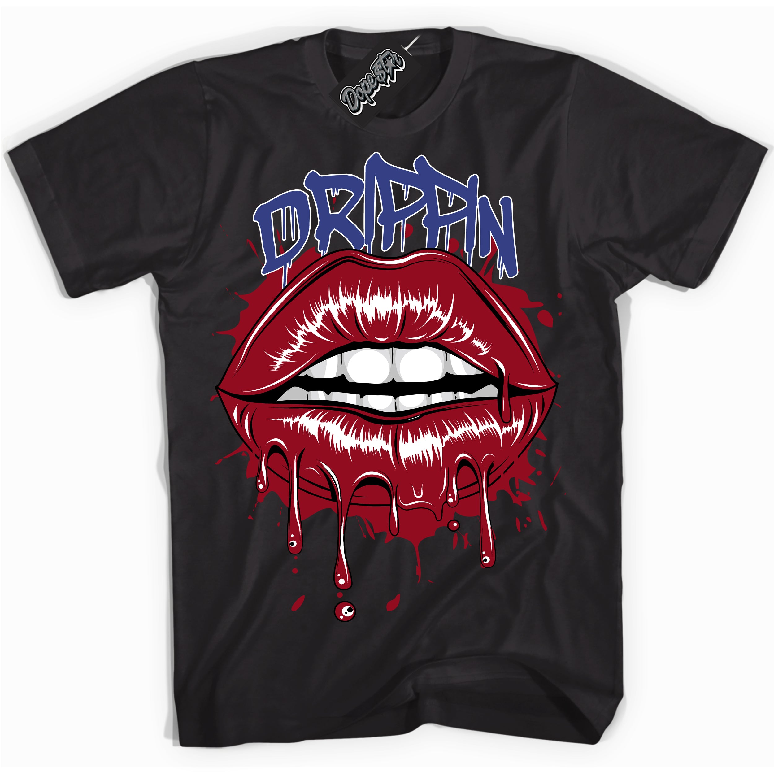 Cool Black Shirt with “ Drippin ” design that perfectly matches Playoffs 8s Sneakers.