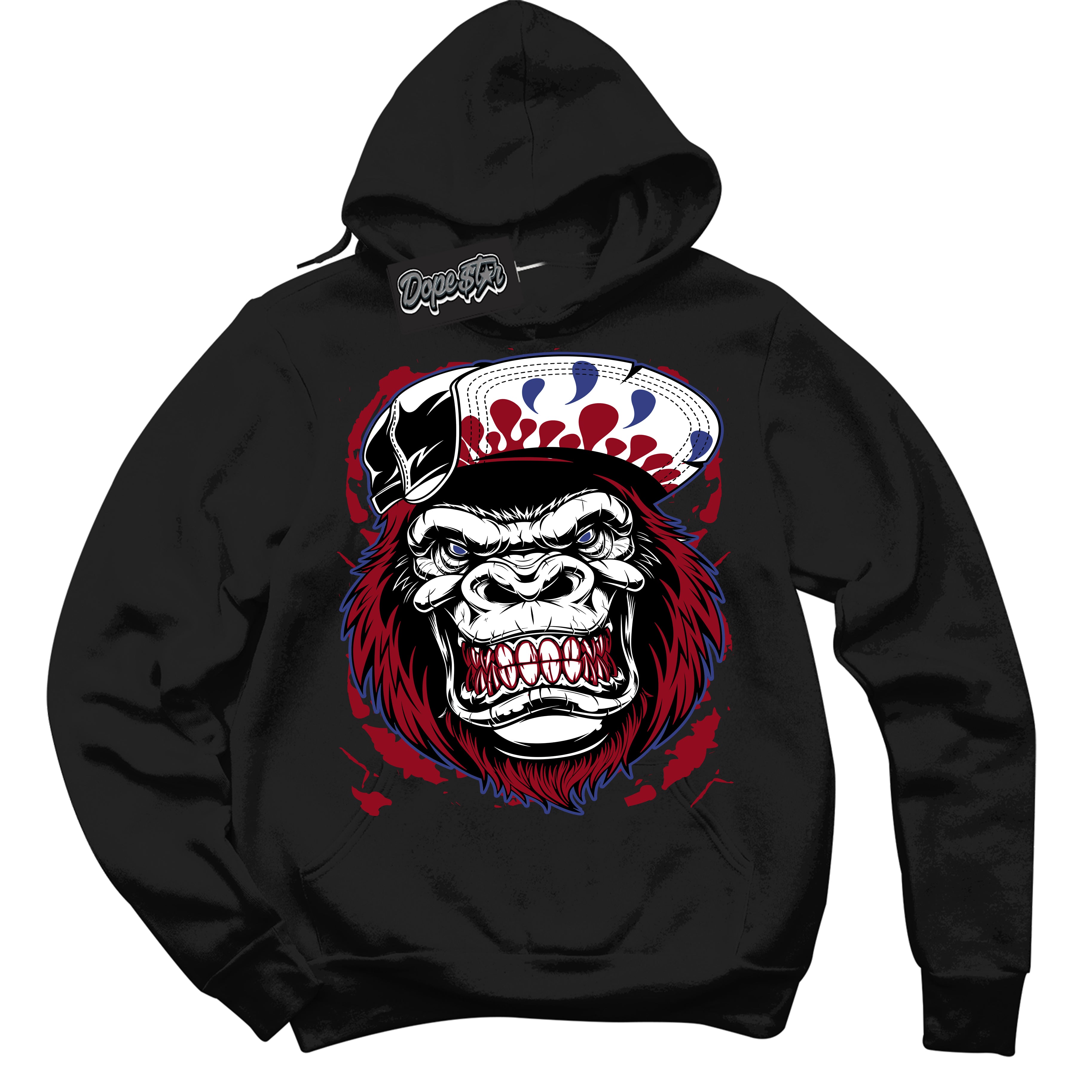 Cool Black Hoodie with “ Gorilla Beast ”  design that Perfectly Matches Playoffs 8s Sneakers.