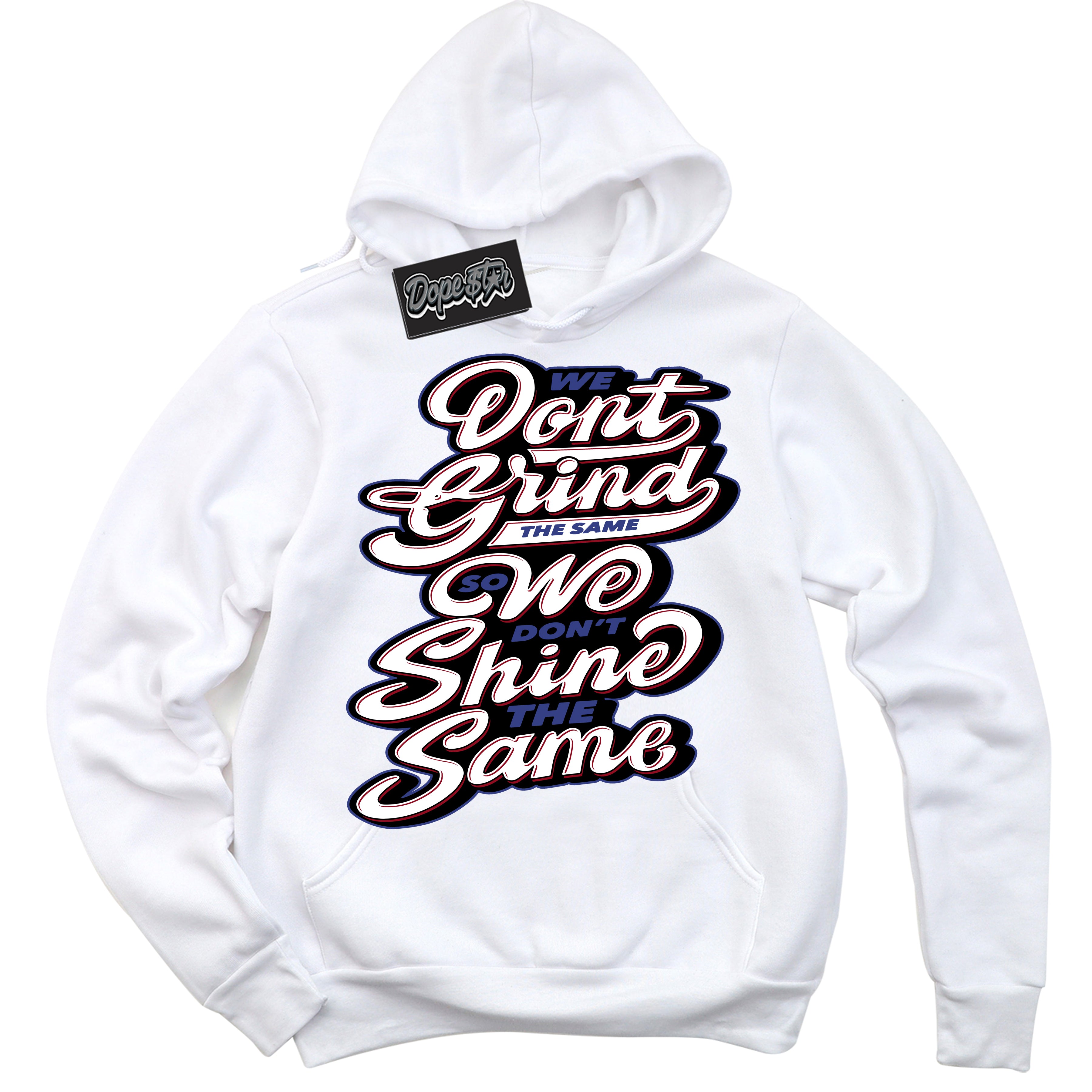 Cool White Hoodie with “ Grind Shine ”  design that Perfectly Matches Playoffs 8s Sneakers.