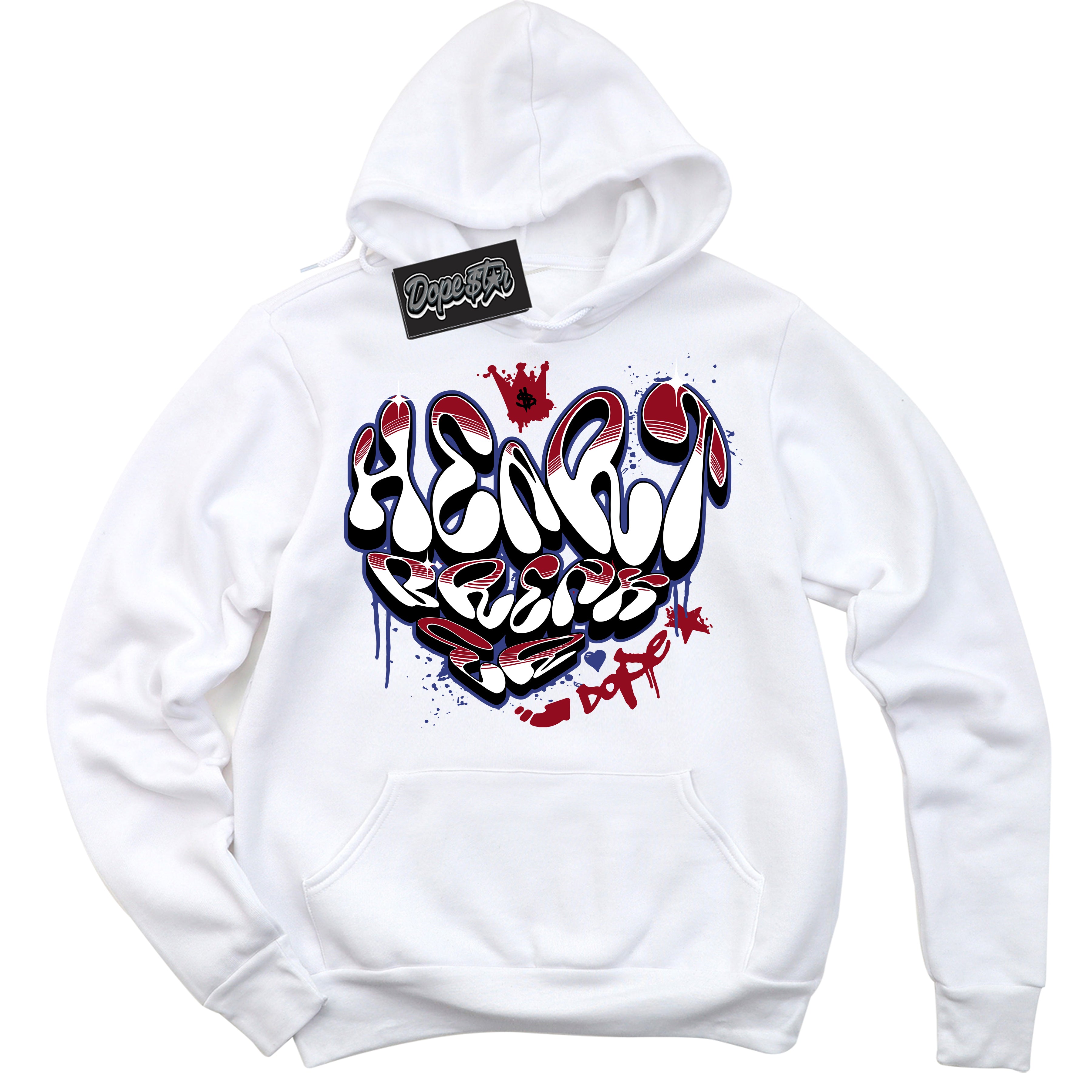 Cool White Hoodie with “ HeartBreaker Graffiti ”  design that Perfectly Matches Playoffs 8s Sneakers.