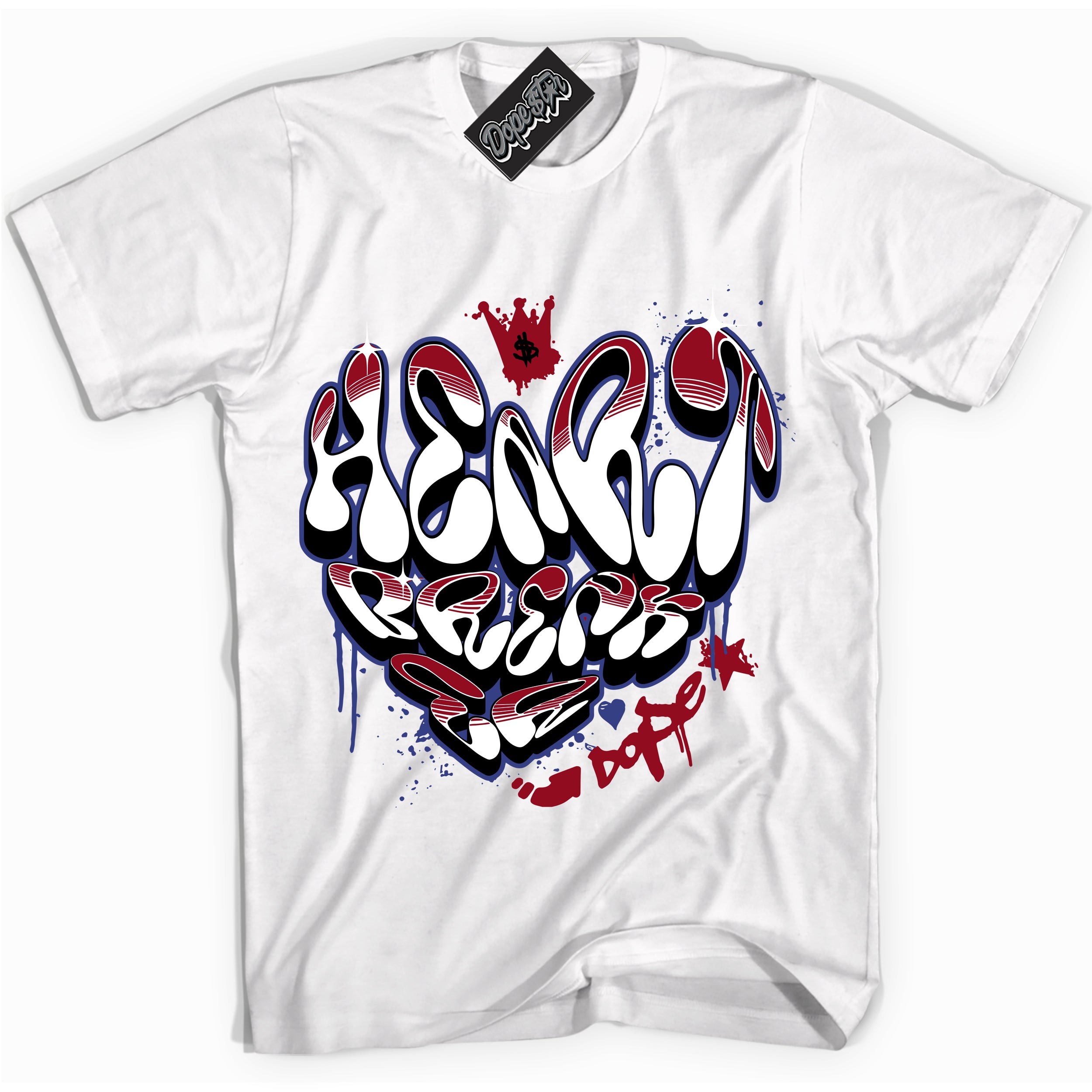 Cool White Shirt with “ HeartBreaker Graffiti ” design that perfectly matches Playoffs 8s Sneakers.