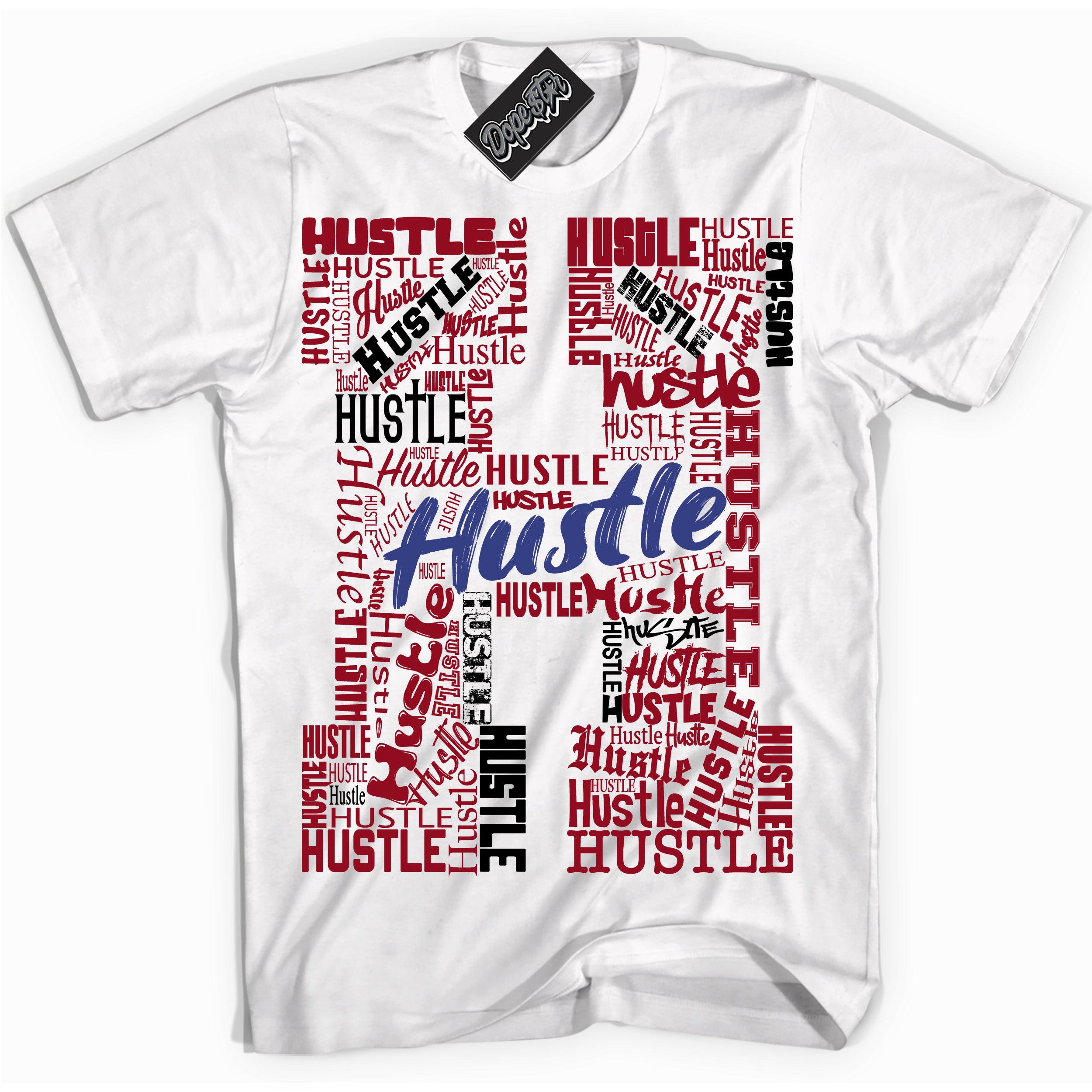 Cool White Shirt with “ Hustle H ” design that perfectly matches Playoffs 8s Sneakers.