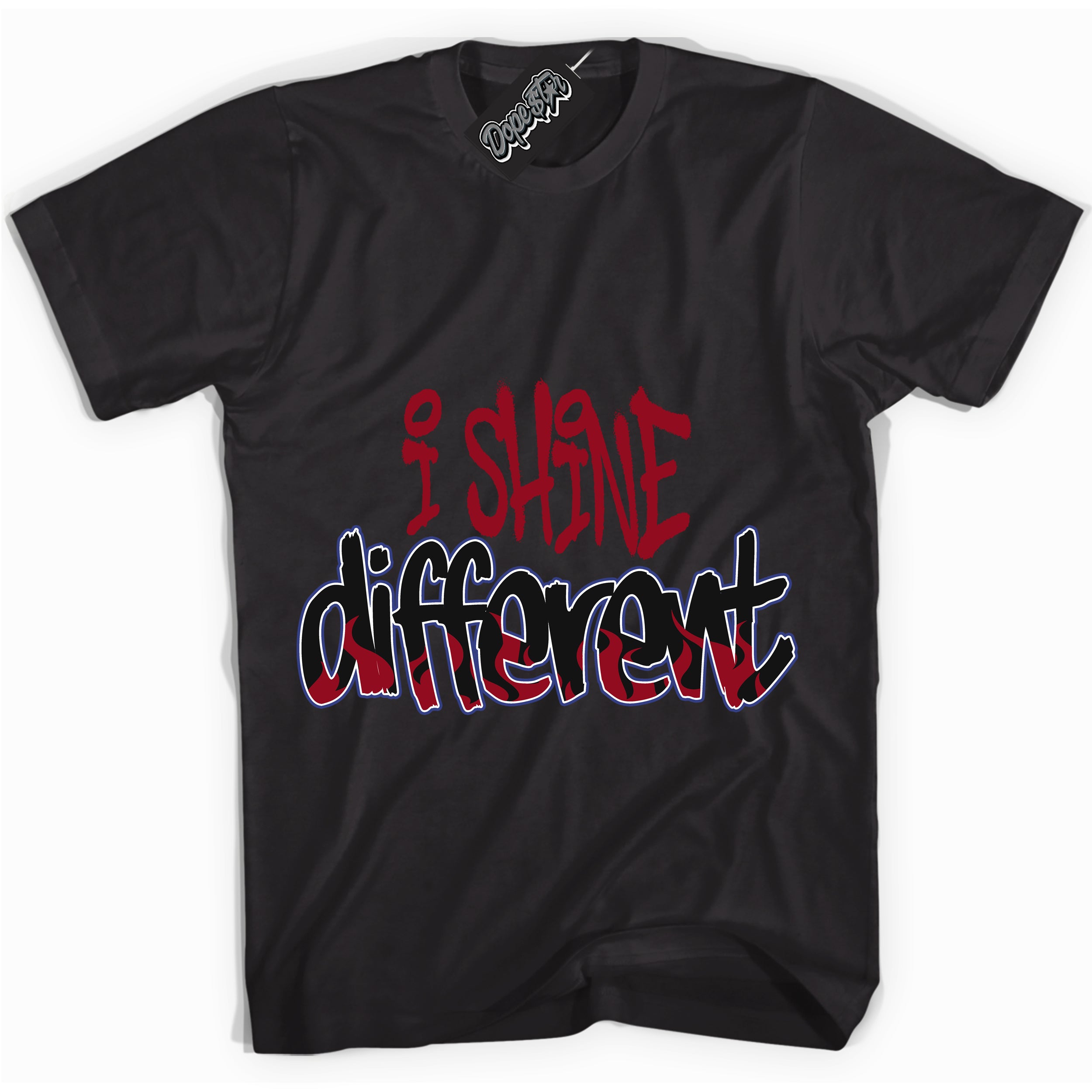 Cool Black Shirt with “ I Shine Different ” design that perfectly matches Playoffs 8s Sneakers.
