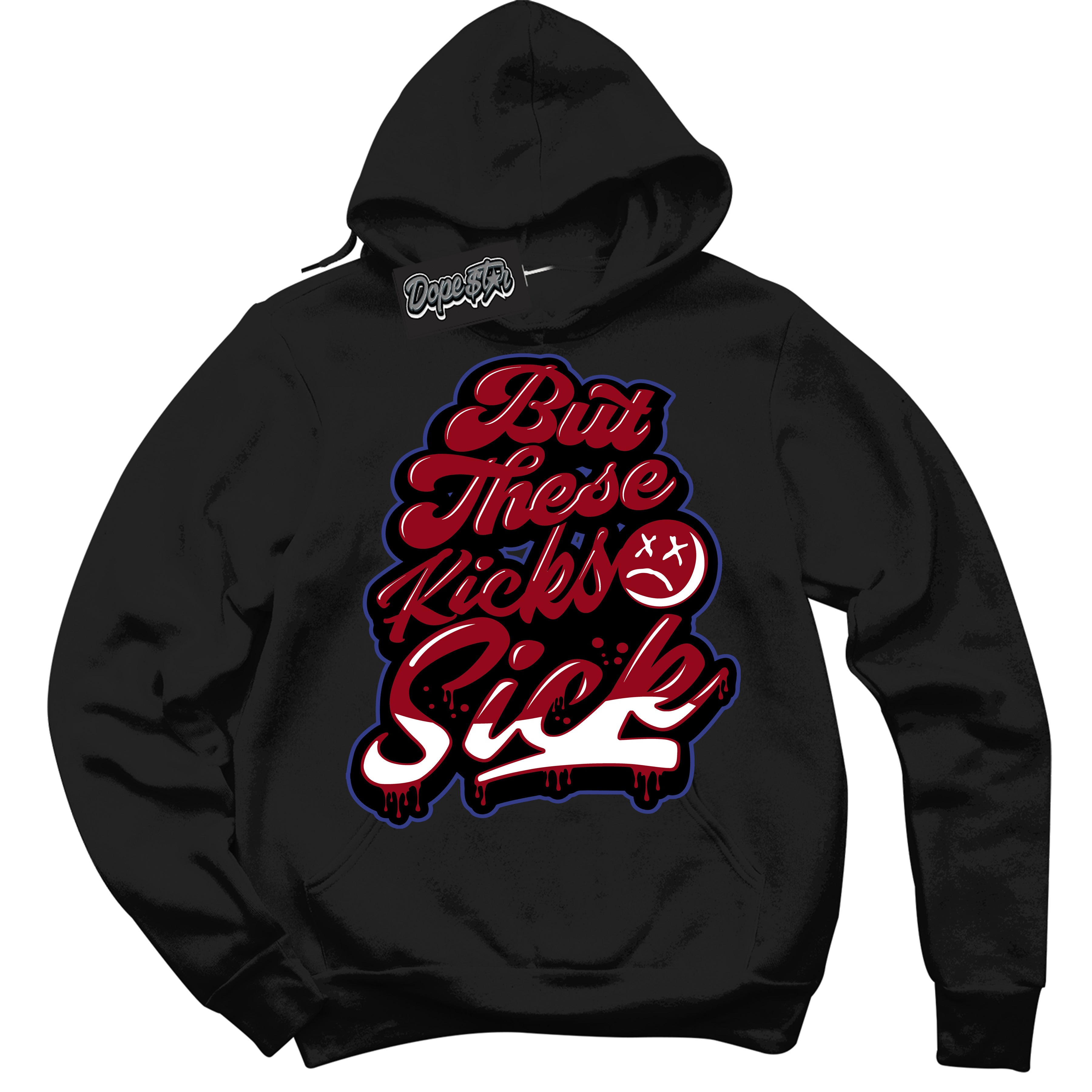 Cool Black Hoodie with “ Kick Sick ”  design that Perfectly Matches Playoffs 8s Sneakers.