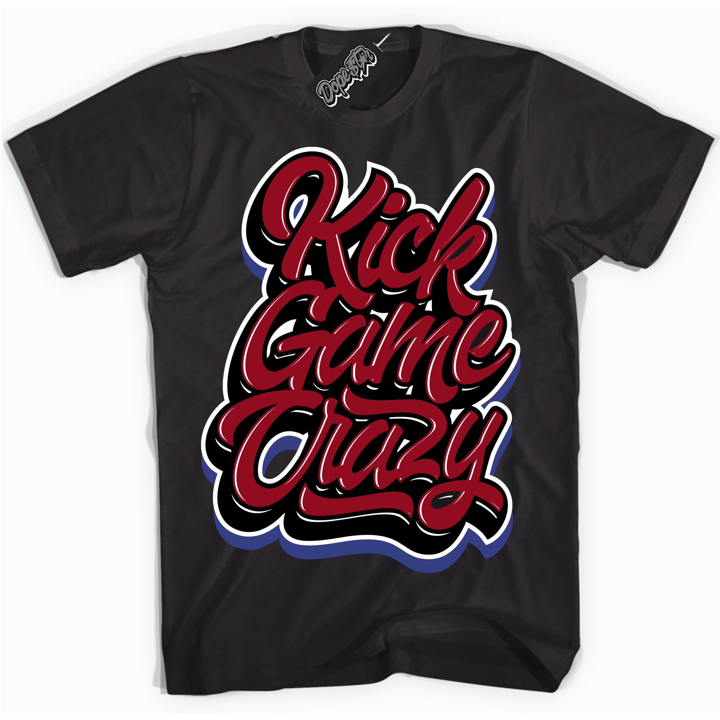 Cool Black Shirt with “ Kick Game Crazy ” design that perfectly matches Playoffs 8s Sneakers.