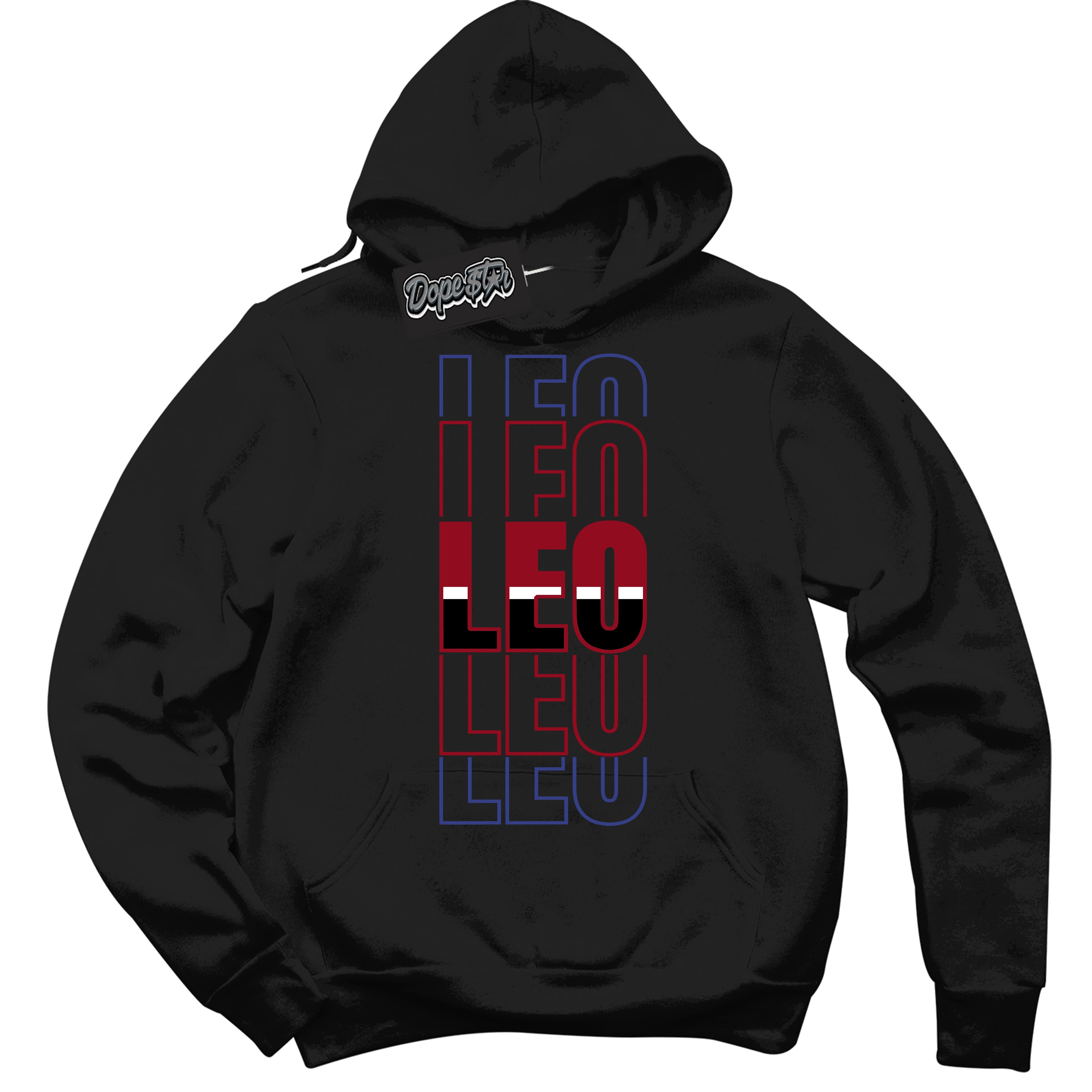 Cool Black Hoodie with “ Leo ”  design that Perfectly Matches Playoffs 8s Sneakers.
