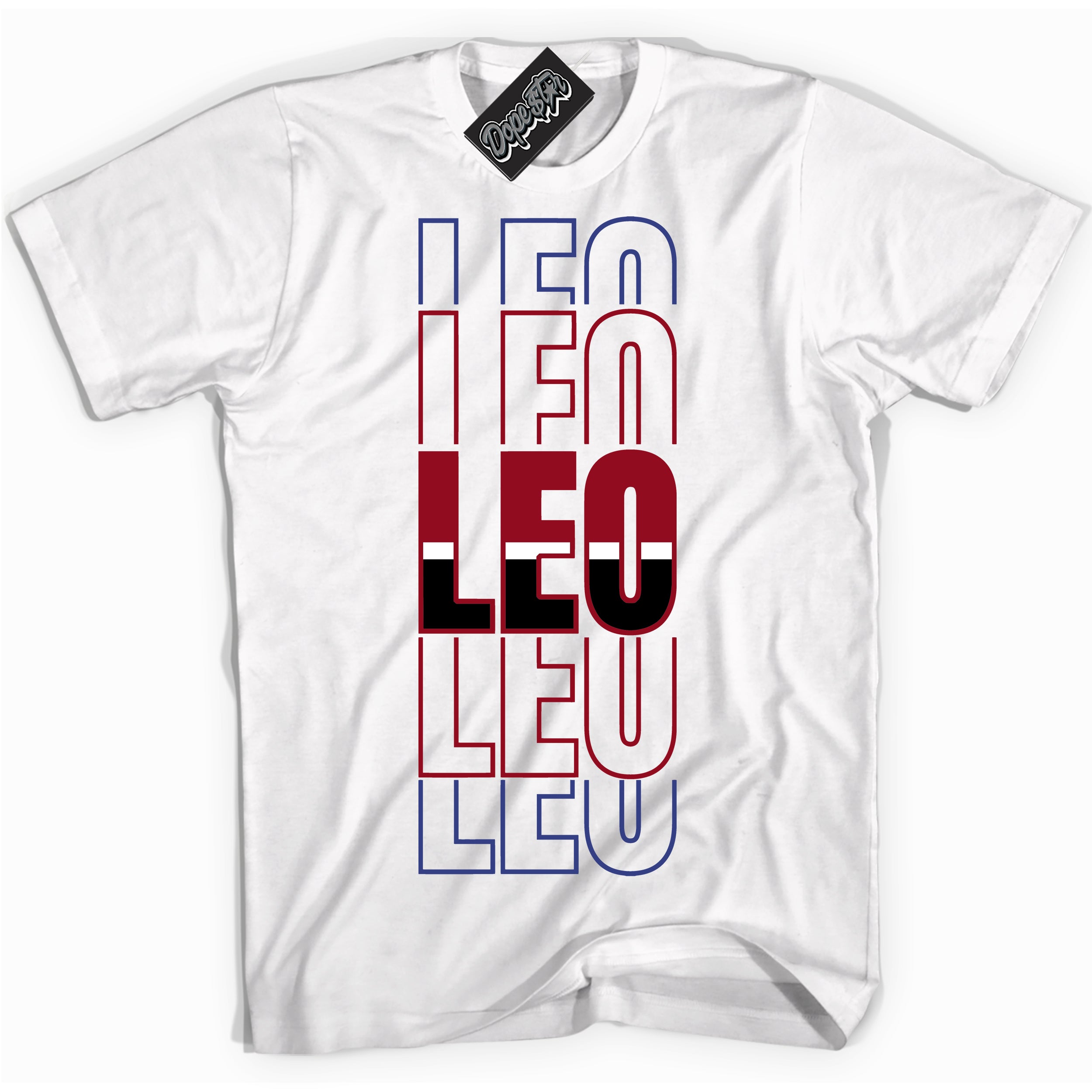 Cool White Shirt with “ Leo ” design that perfectly matches Playoffs 8s Sneakers.