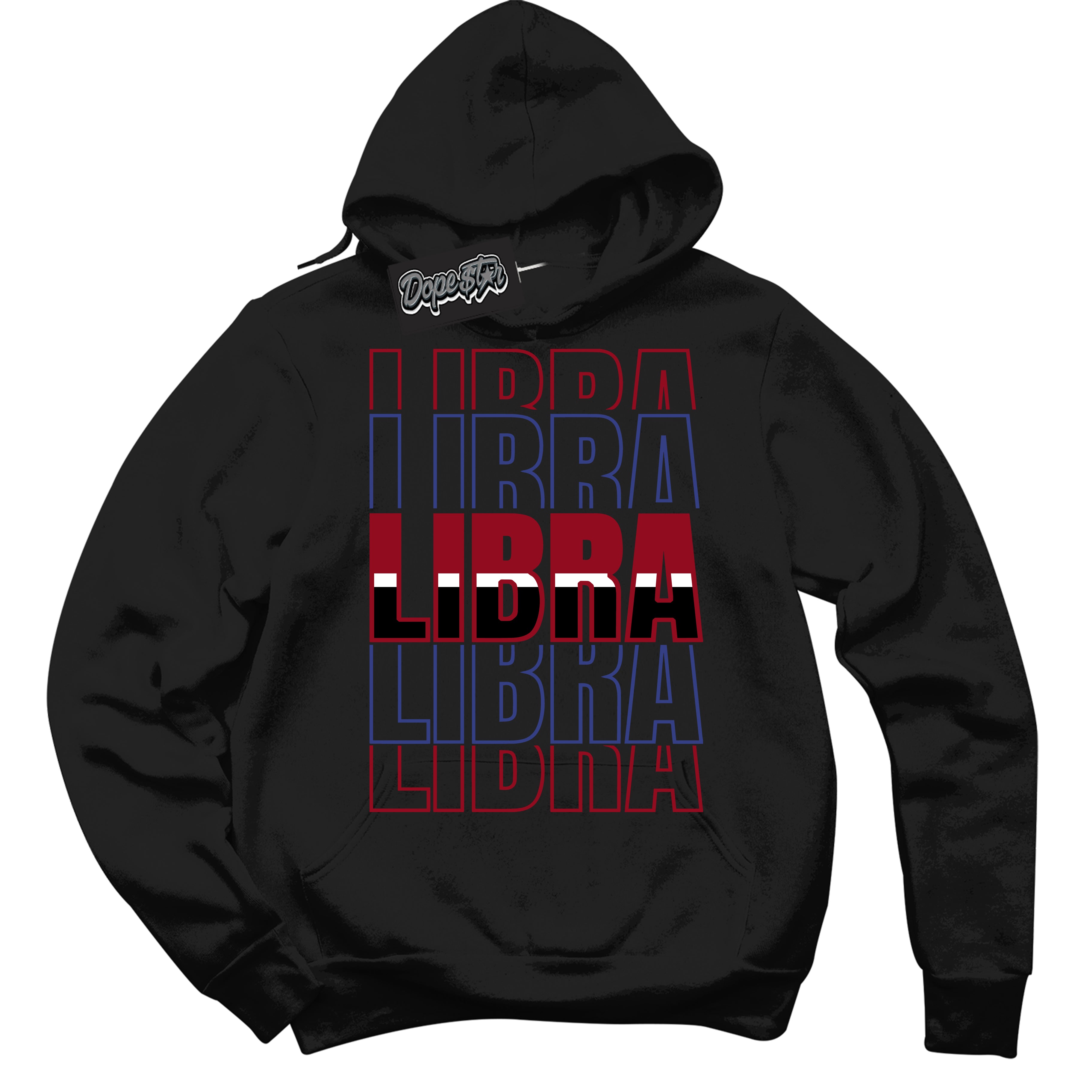 Cool Black Hoodie with “ Libra ”  design that Perfectly Matches Playoffs 8s Sneakers.