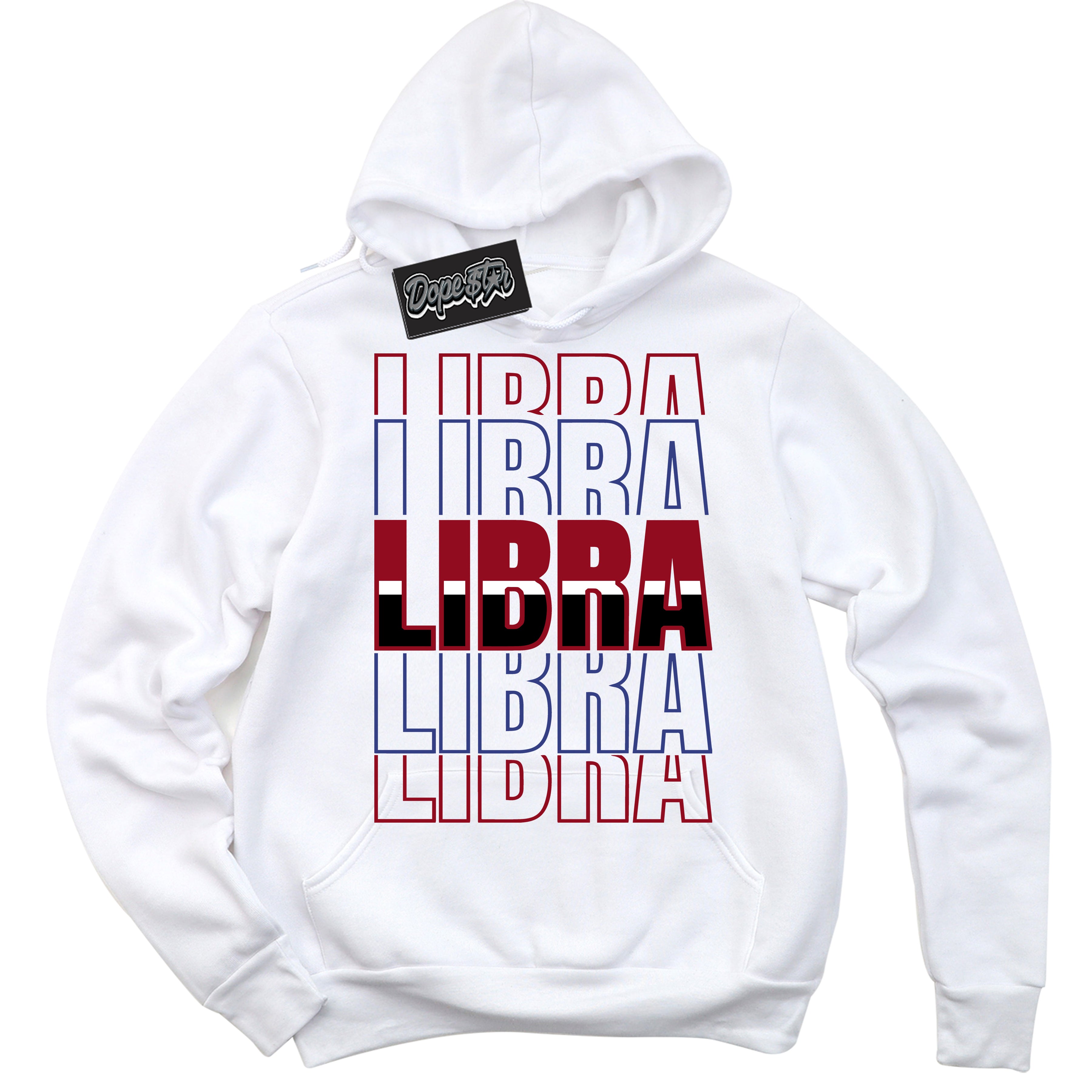 Cool White Hoodie with “ Libra ”  design that Perfectly Matches Playoffs 8s Sneakers.