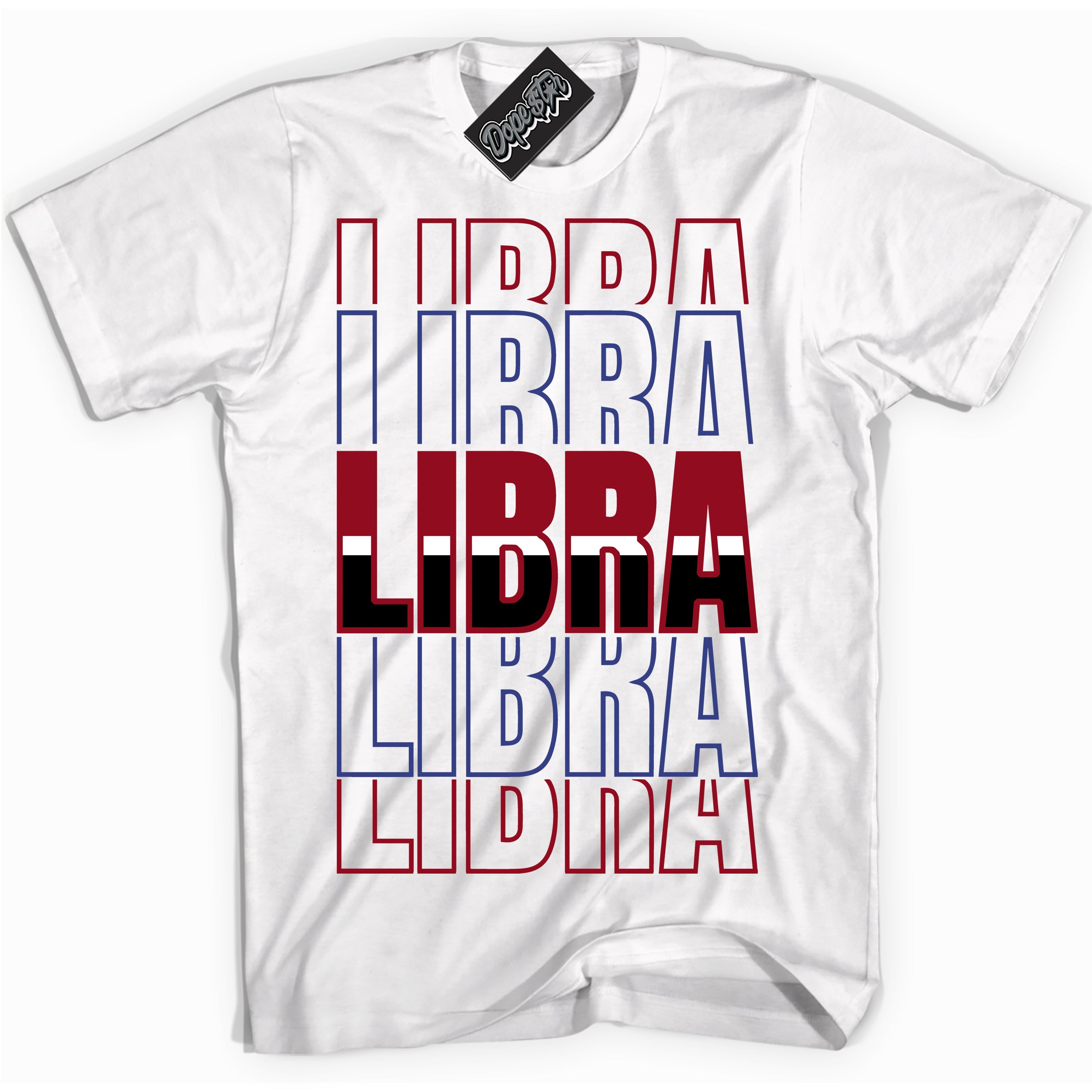 Cool White Shirt with “ Libra ” design that perfectly matches Playoffs 8s Sneakers.