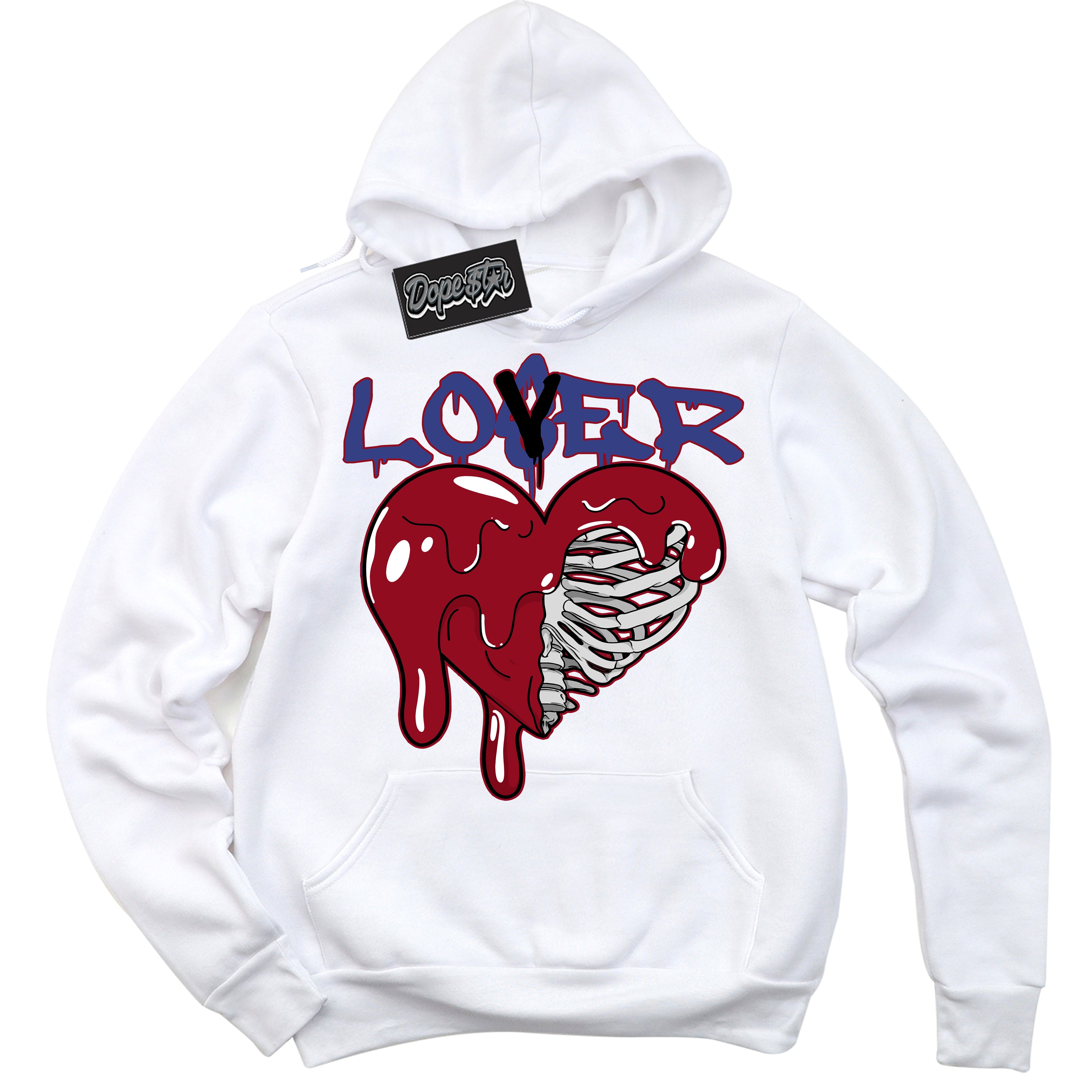 Cool White Hoodie with “ Lover Loser ”  design that Perfectly Matches Playoffs 8s Sneakers.