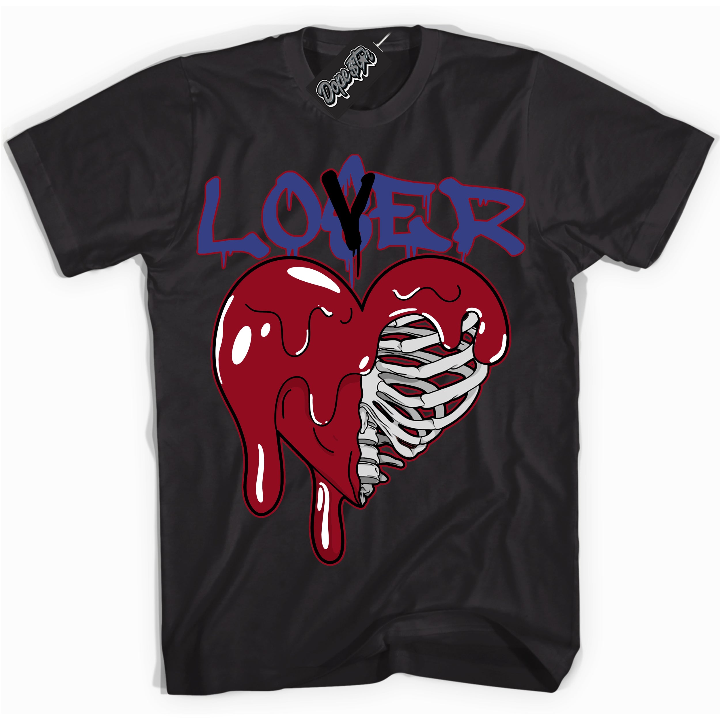 Cool Black Shirt with “ Lover Loser ” design that perfectly matches Playoffs 8s Sneakers.