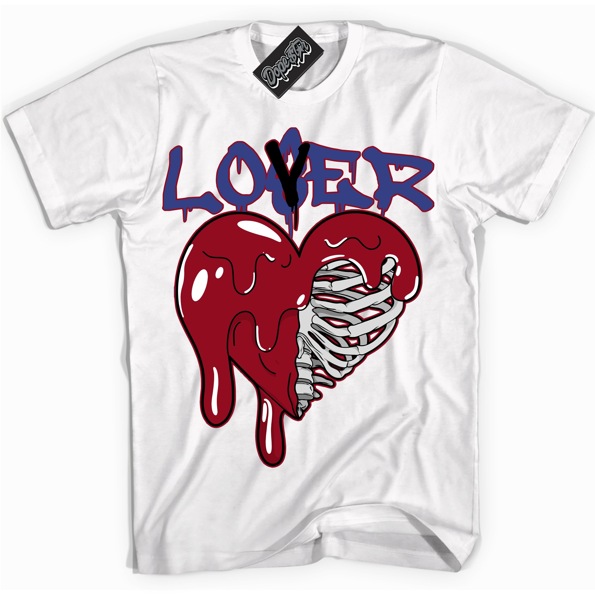 Cool White Shirt with “ Lover Loser ” design that perfectly matches Playoffs 8s Sneakers.