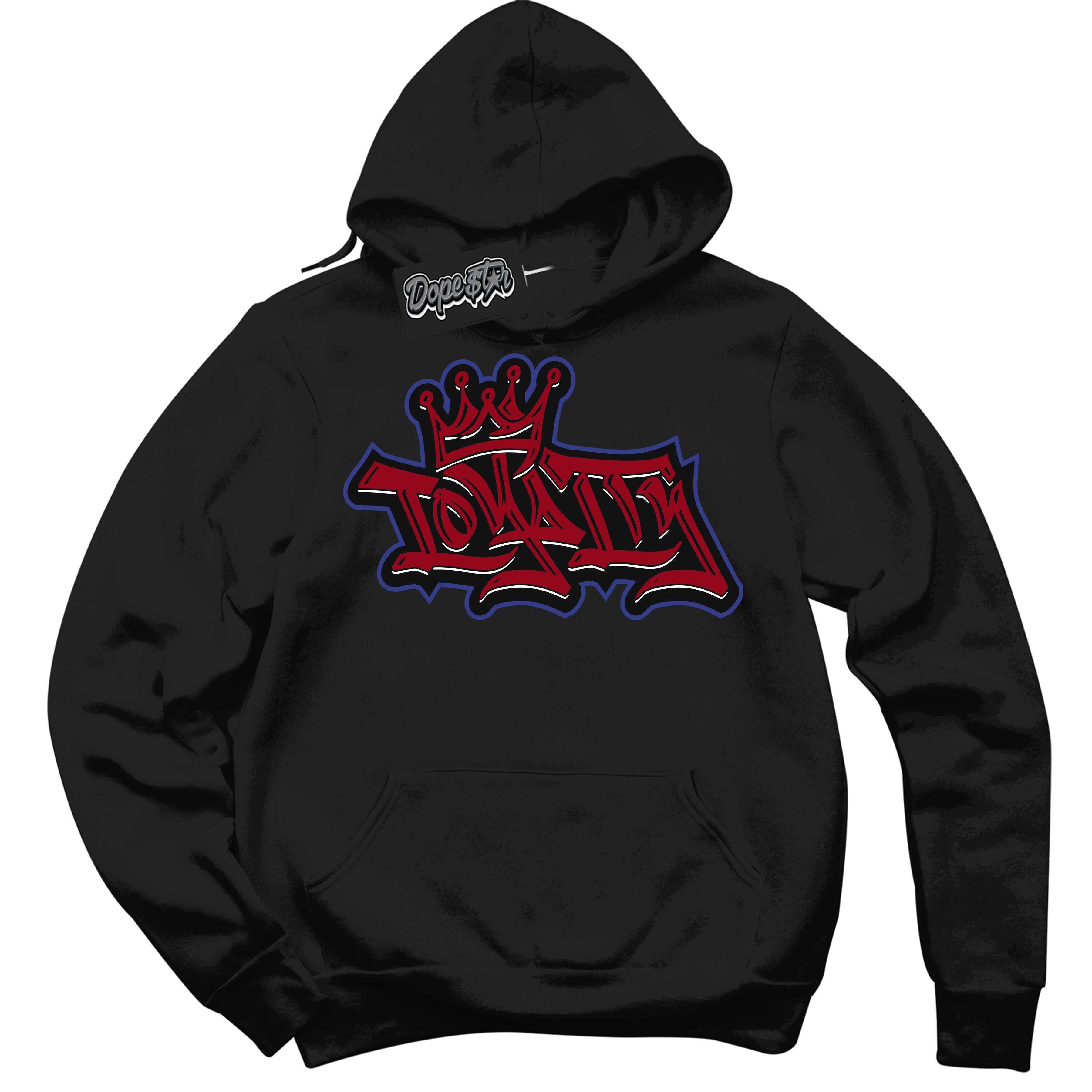 Cool Black Hoodie with “ Loyalty Crown ”  design that Perfectly Matches Playoffs 8s Sneakers.