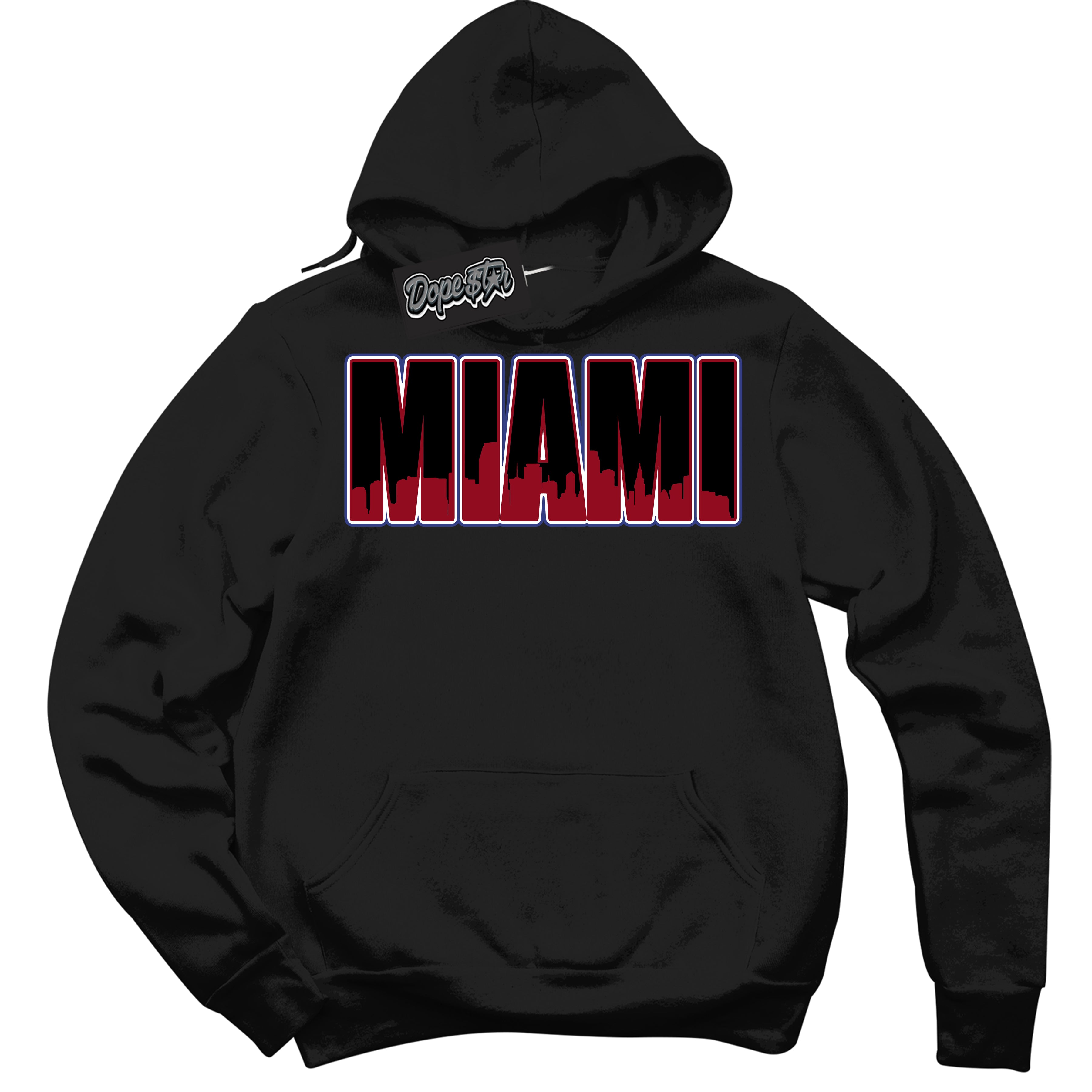 Cool Black Hoodie with “ Miami ”  design that Perfectly Matches Playoffs 8s Sneakers.
