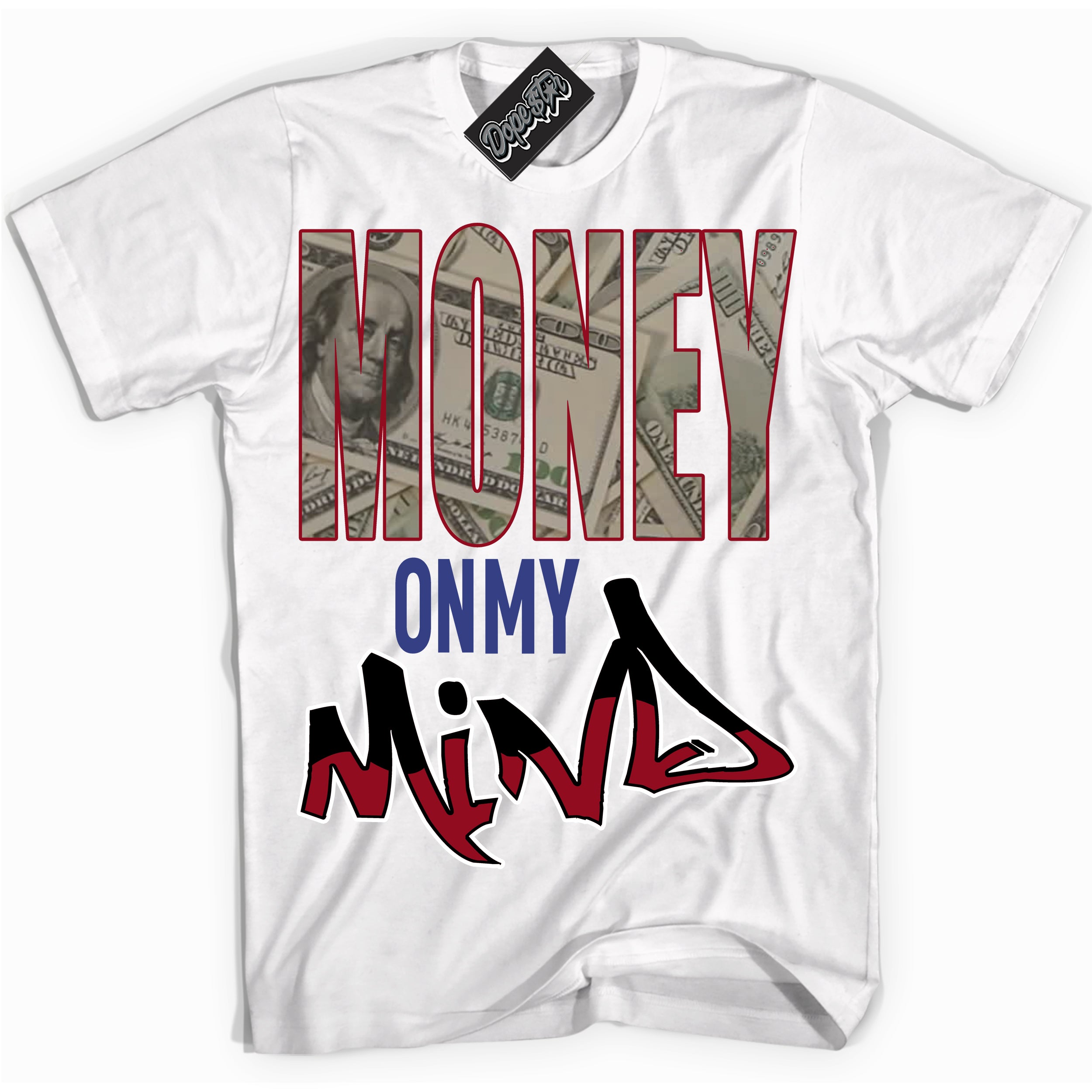 Cool White Shirt with “ Money On My Mind ” design that perfectly matches Playoffs 8s Sneakers.